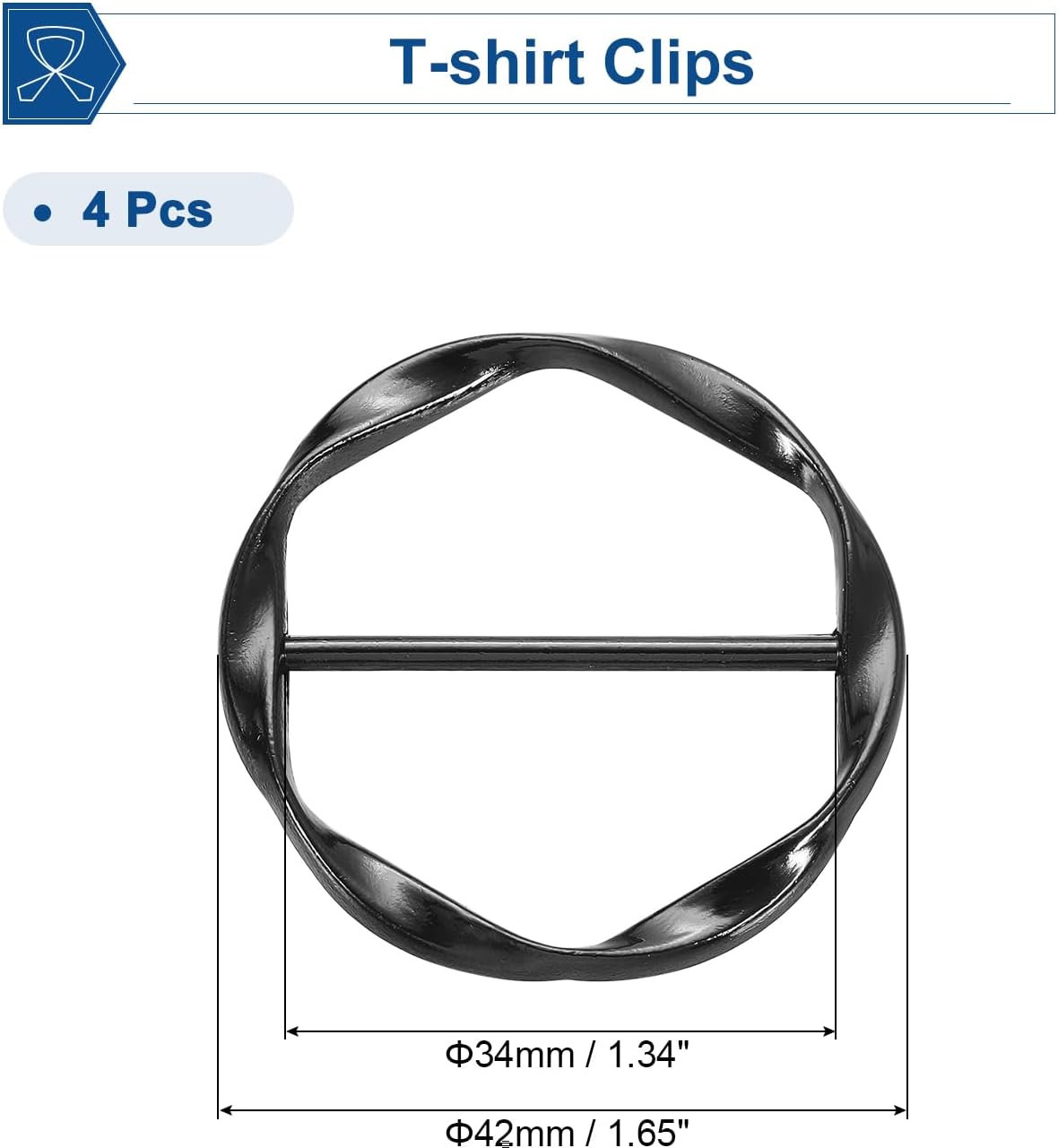 T-shirt Clips, Clothes Knotting Buckle Ring Wrap Holder for Women Scarf, Loose T-shirt - Image 2