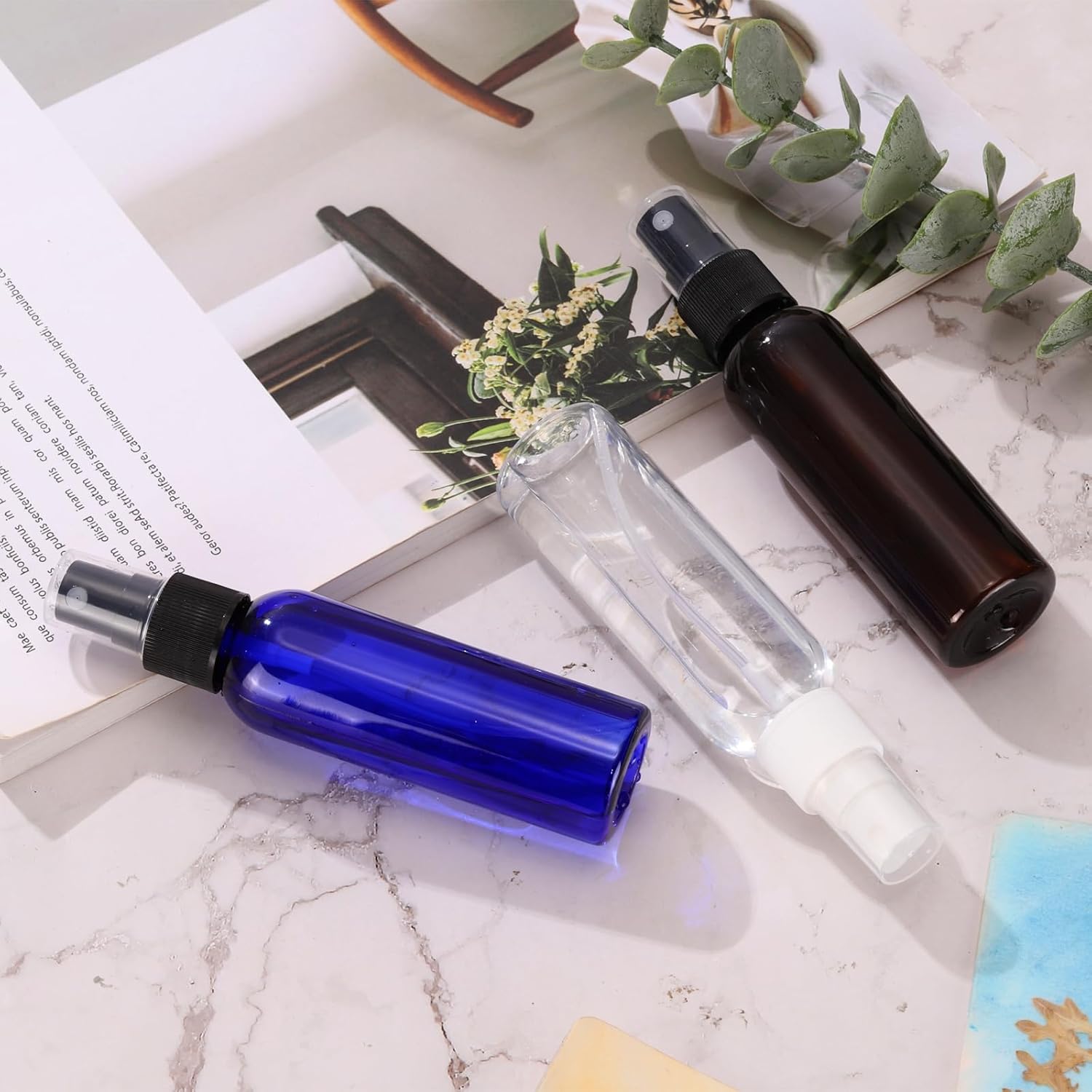 10Pack Spray Bottles, 2 Oz/60ML Reusable Clear Empty Mist Plastic Mini Travel Bottle Set,Small Refillable Liquid Containers for Household Use, Essential Oil, Cleaning (Green Black) - Image 4