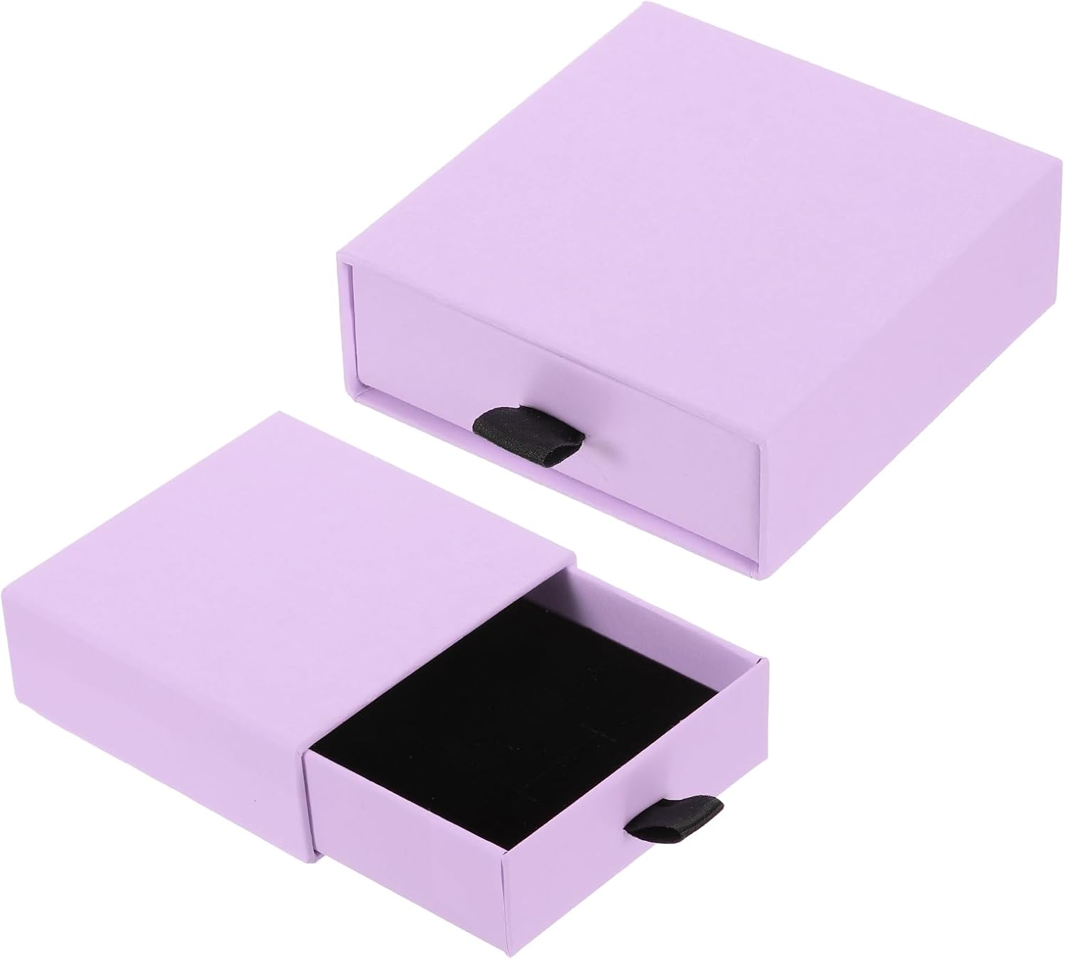 2Pcs Cardboard Jewelry Gift Boxes, 3.5 x 3.5 Inch Jewelry Display Boxes Bulk Sponge Filled Small Jewelry Boxes for Bracelets Earrings Necklaces Jewelry Gift (Light Purple) - Image 1