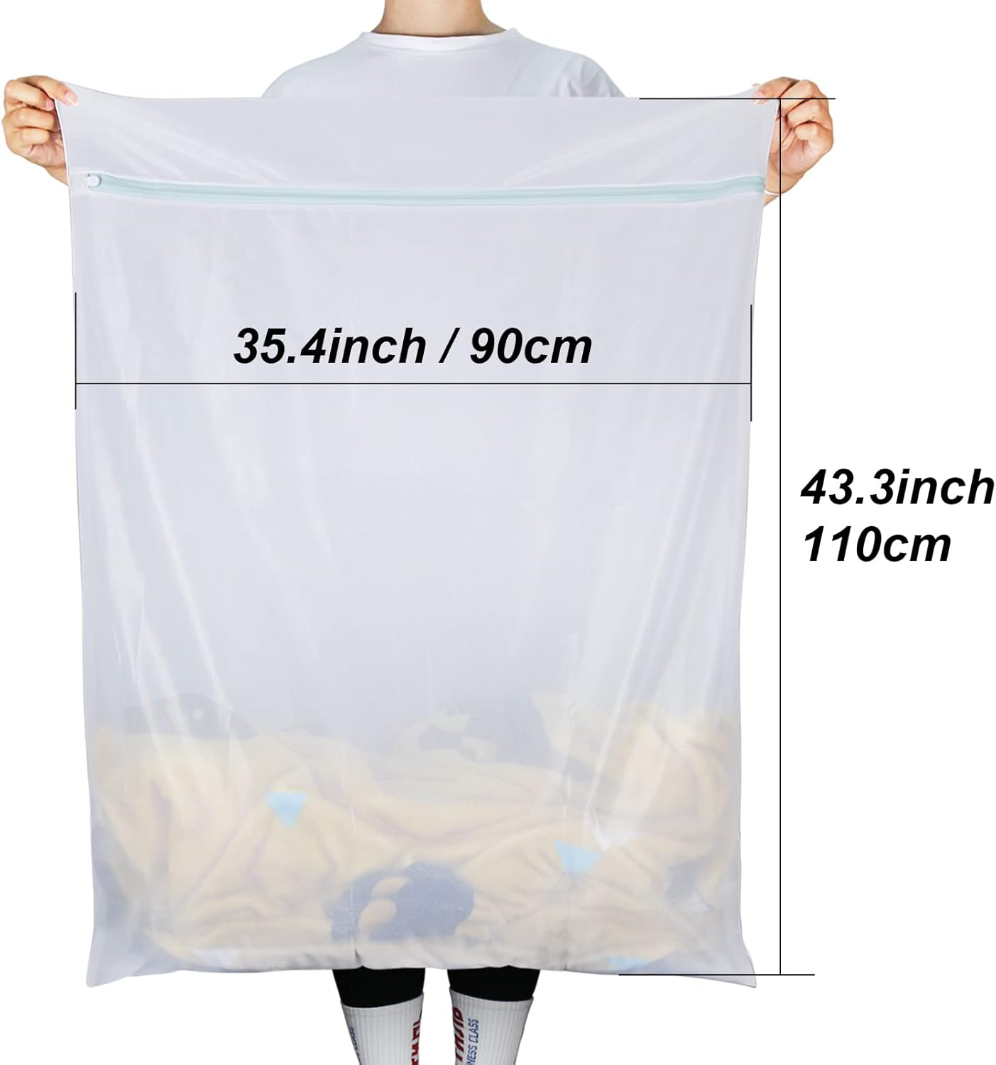 Extra Large Mesh Laundry Bags, 2 Pack 43 x 35 inch Jumbo Delicates Bag for Washing Machine, Large Mesh Bags for Delicates, Coats, Blankets, Bedding, Toys, Pet Items - Image 2