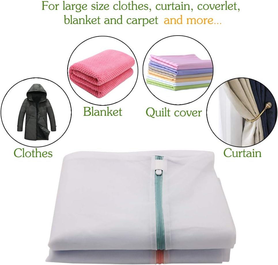 Extra Large Mesh Laundry Bags, 2 Pack 43 x 35 inch Jumbo Delicates Bag for Washing Machine, Large Mesh Bags for Delicates, Coats, Blankets, Bedding, Toys, Pet Items - Image 6