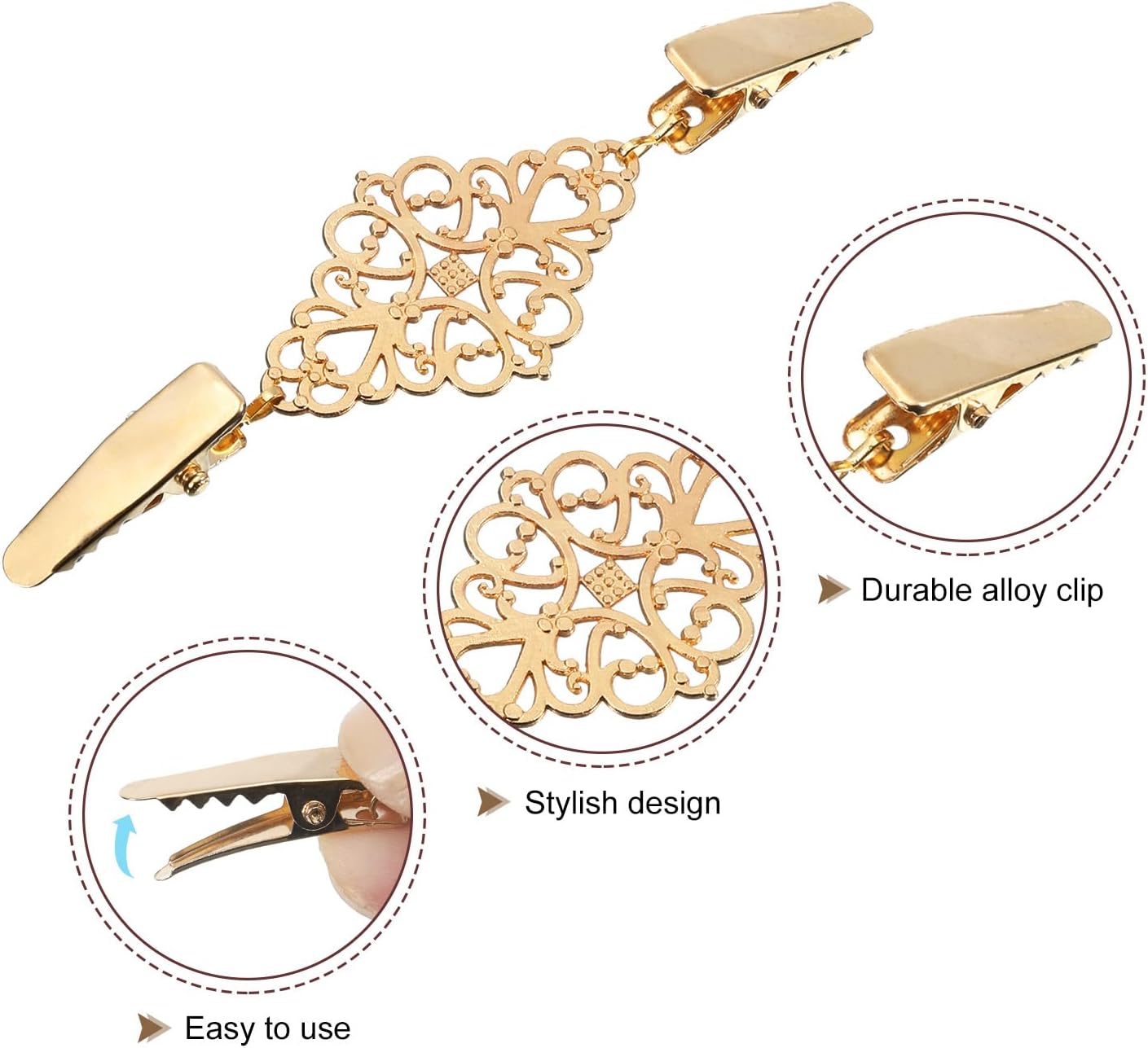 Retro Cardigan Collar Clips & Shirt Clips for Women - Image 3