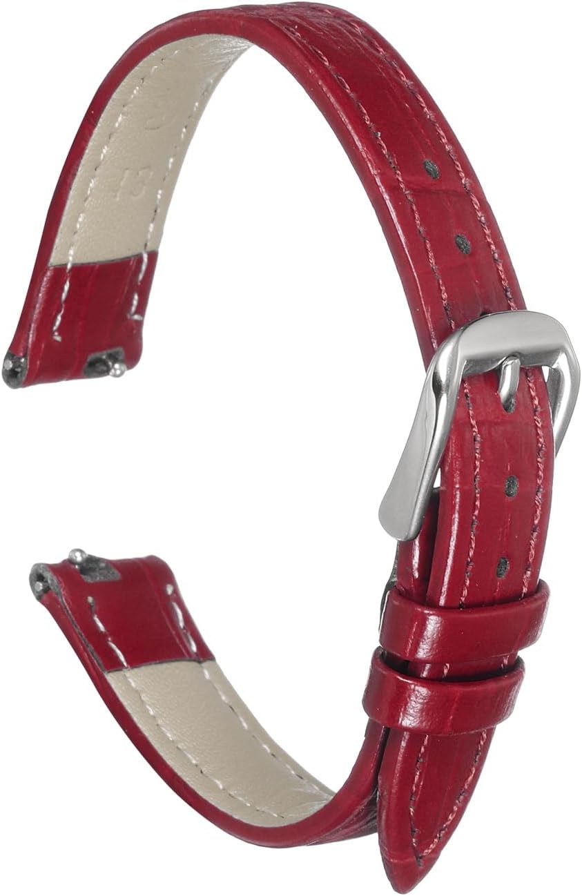 Quick Release Genuine Leather Watch Band Embossed Pattern Leather Watch Strap Replacement for Men Women - Image 1