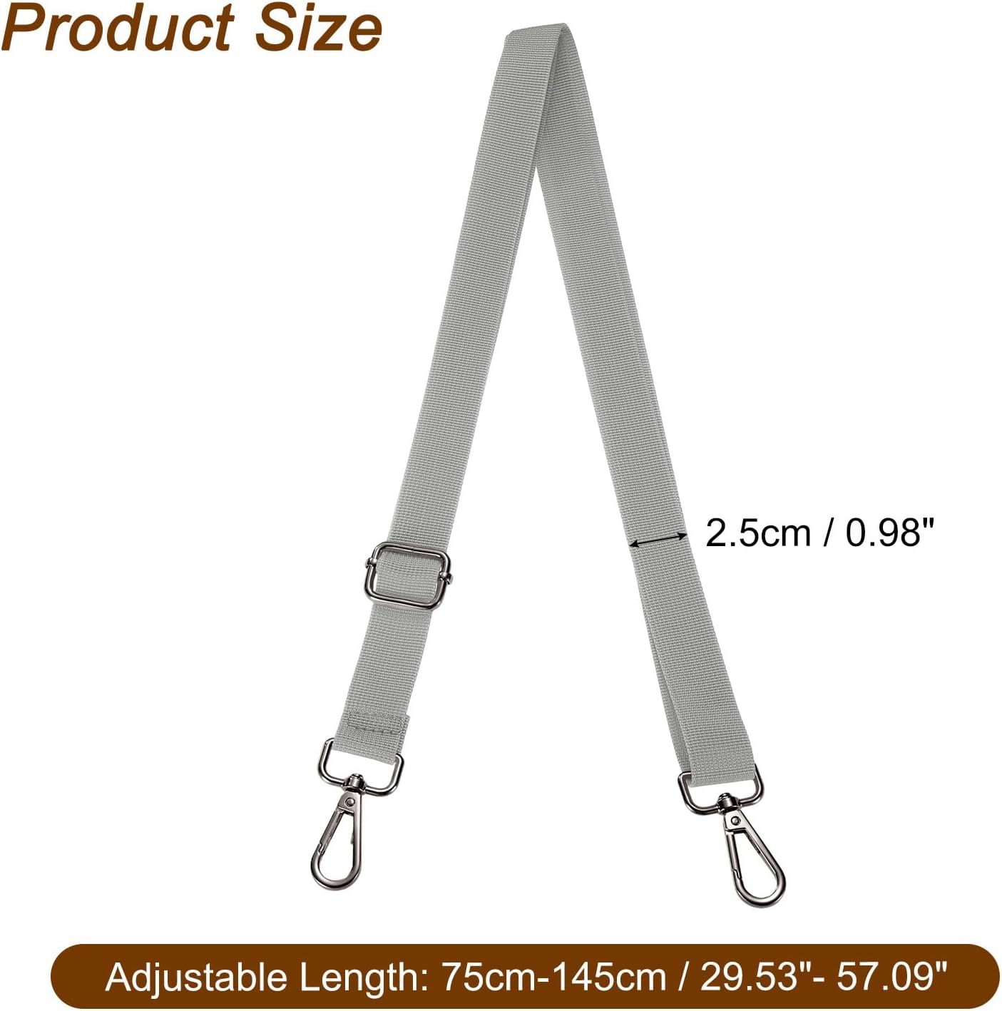 Wide Shoulder Strap, Adjustable Crossbody Purse Strap Replacement for Shoulder Bag Handbag, Buckle - Image 2