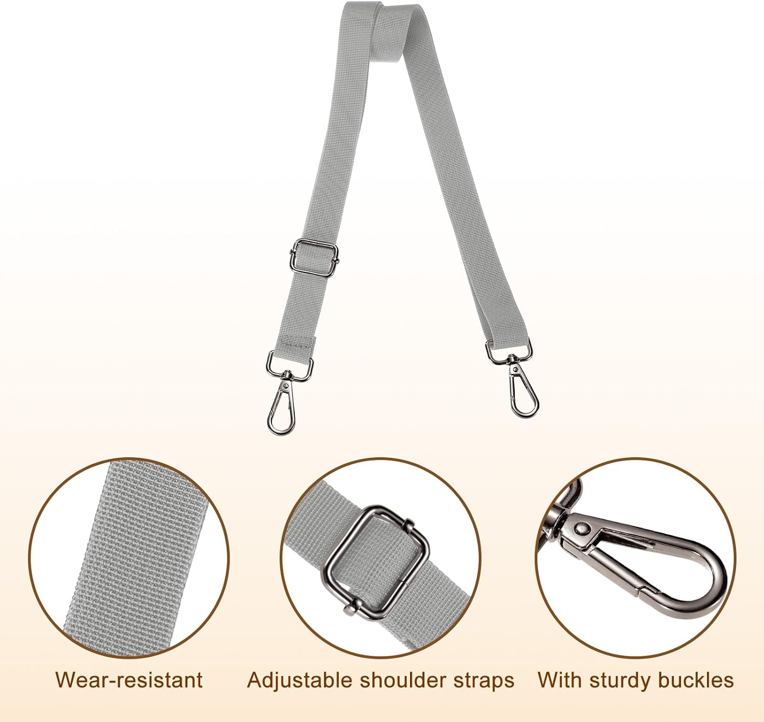 Wide Shoulder Strap, Adjustable Crossbody Purse Strap Replacement for Shoulder Bag Handbag, Buckle - Image 3