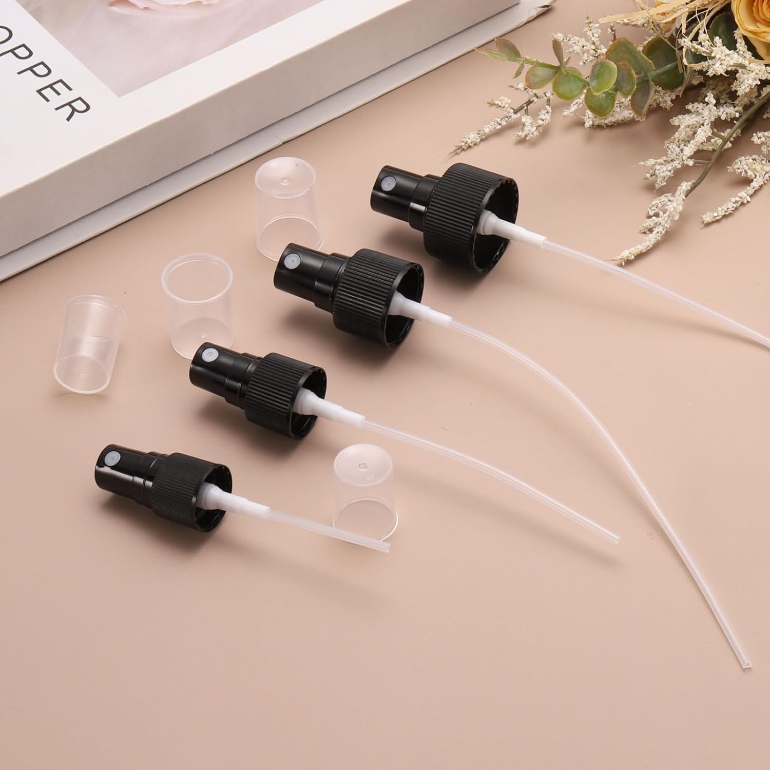 12 Pcs Black Spray Top, 18/410 Fine Mist Sprayer Reusable Replacement Spray Bottle Pump Stripe Plastic Top for Cosmetic Perfume and Body Sprays Bottle - Image 4