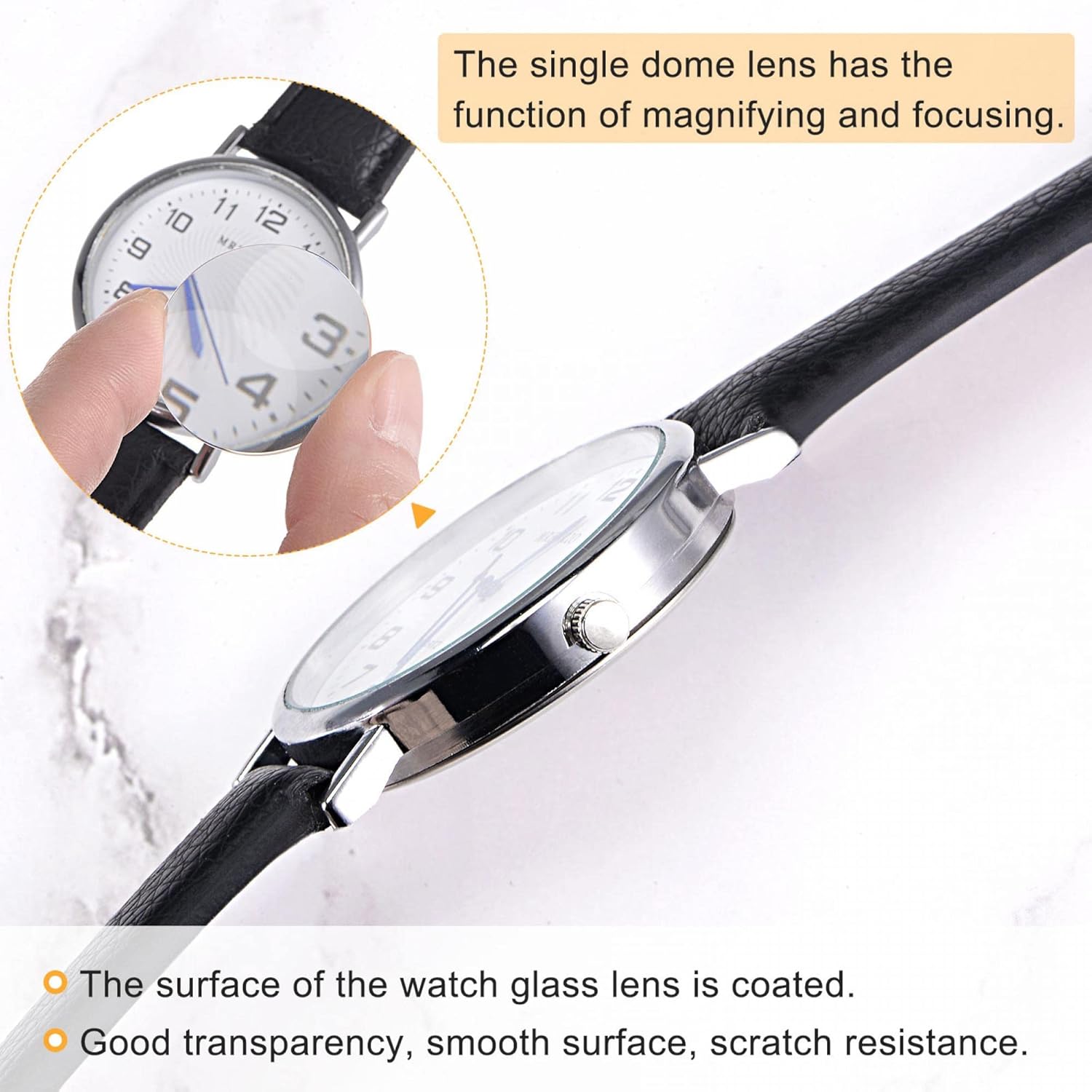 8 Pack 19mm Dia. Watch Glass Crystal Lens, Single Dome Round 1.5mm Edge Thickness for Watchmaker Repair Clear - Image 5