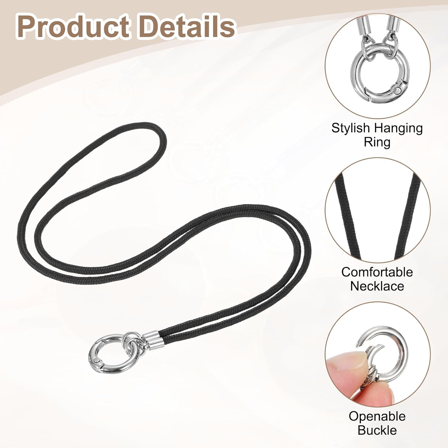 Eyeglass Holder Necklace Ring, Anti-Lost Sunglasses Neck Strap Eyeglasses Chain Eye Glasses Lanyard - Image 3