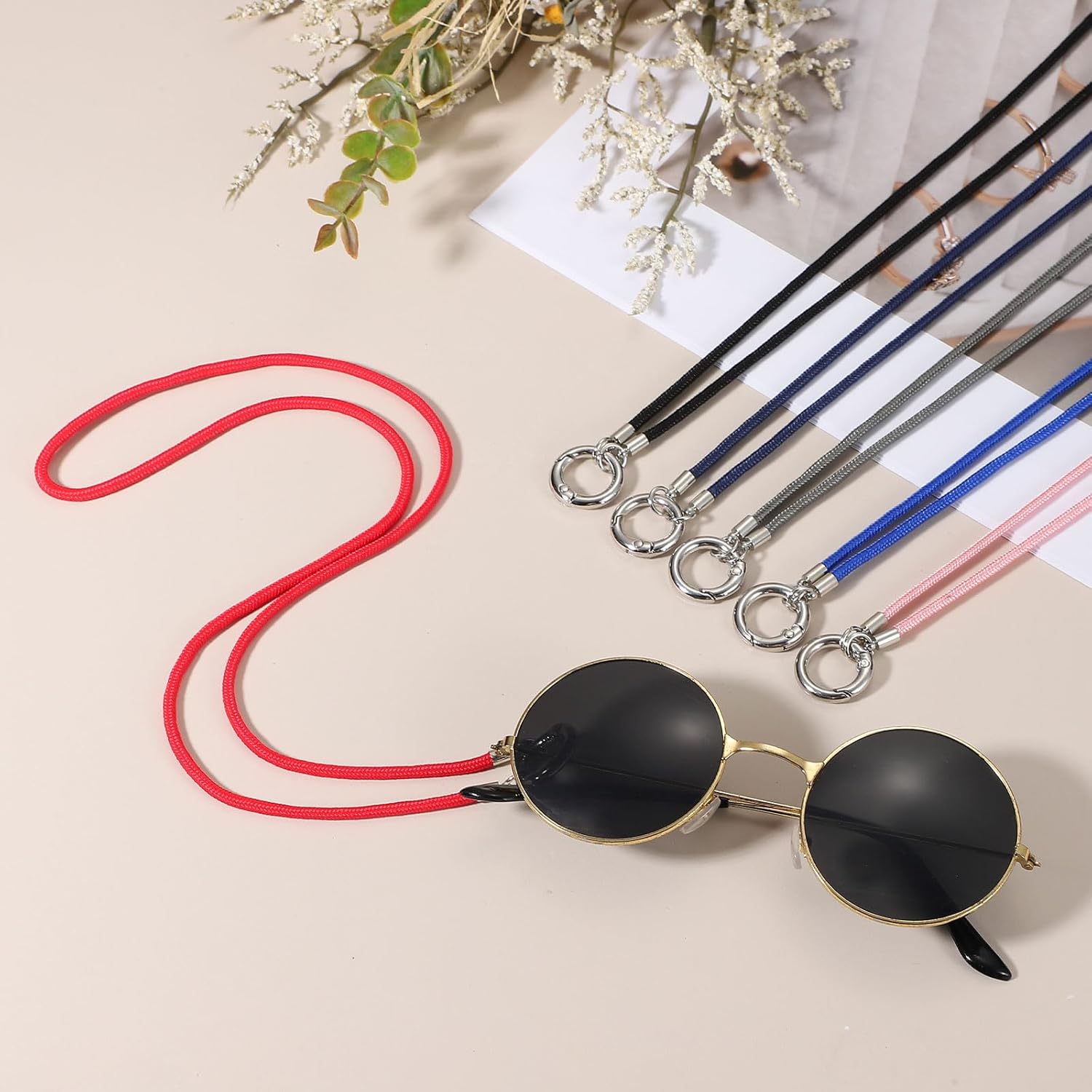 Eyeglass Holder Necklace Ring, Anti-Lost Sunglasses Neck Strap Eyeglasses Chain Eye Glasses Lanyard - Image 4