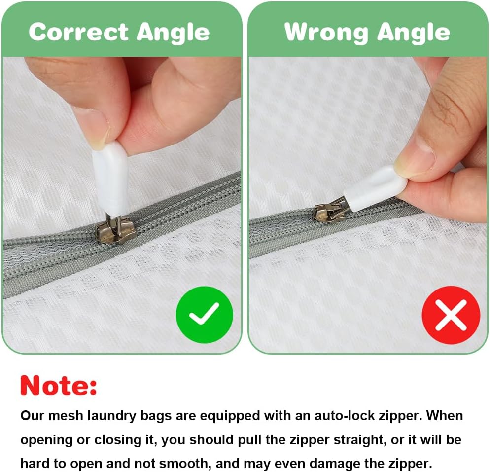 Durable Honeycomb Mesh Laundry Bags, 2 XX-Large 24in x 24in Washing Delicate Bags with Colorful Zipper for Huge Clothes, Curtain, Coverlet, Carpet - Image 6
