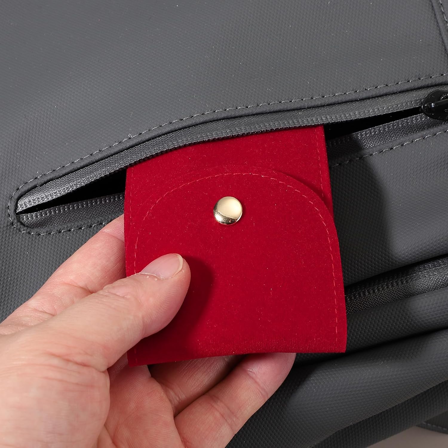 2 Pcs Velvet Watch Pouch, Portable Watch Travel Case Soft Watch Storage Bag with Snap Button Concave Inner Pad for Men and Women Gift, Black/Blue - Image 5