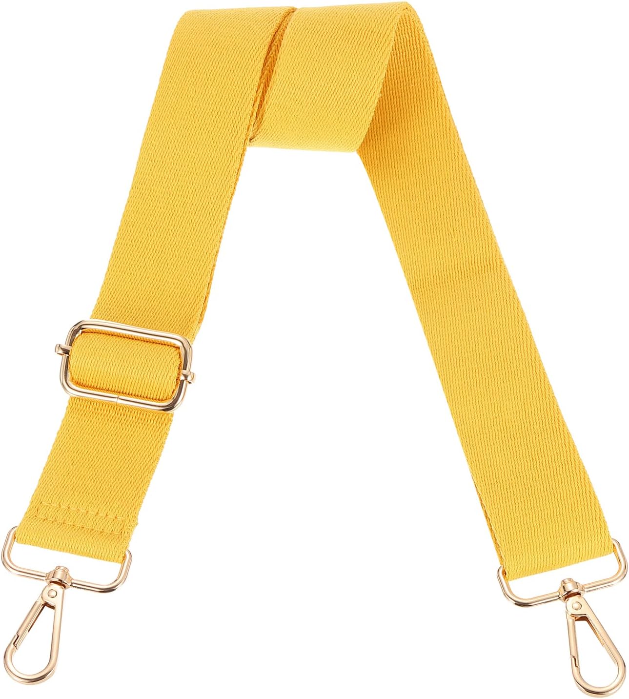 Wide Shoulder Strap, 3.8cm Adjustable Purse Strap Replacement Crossbody Strap for Shoulder Bag Handbag, Ginger Yellow, Light Gold Pull Core Buckle - Image 1