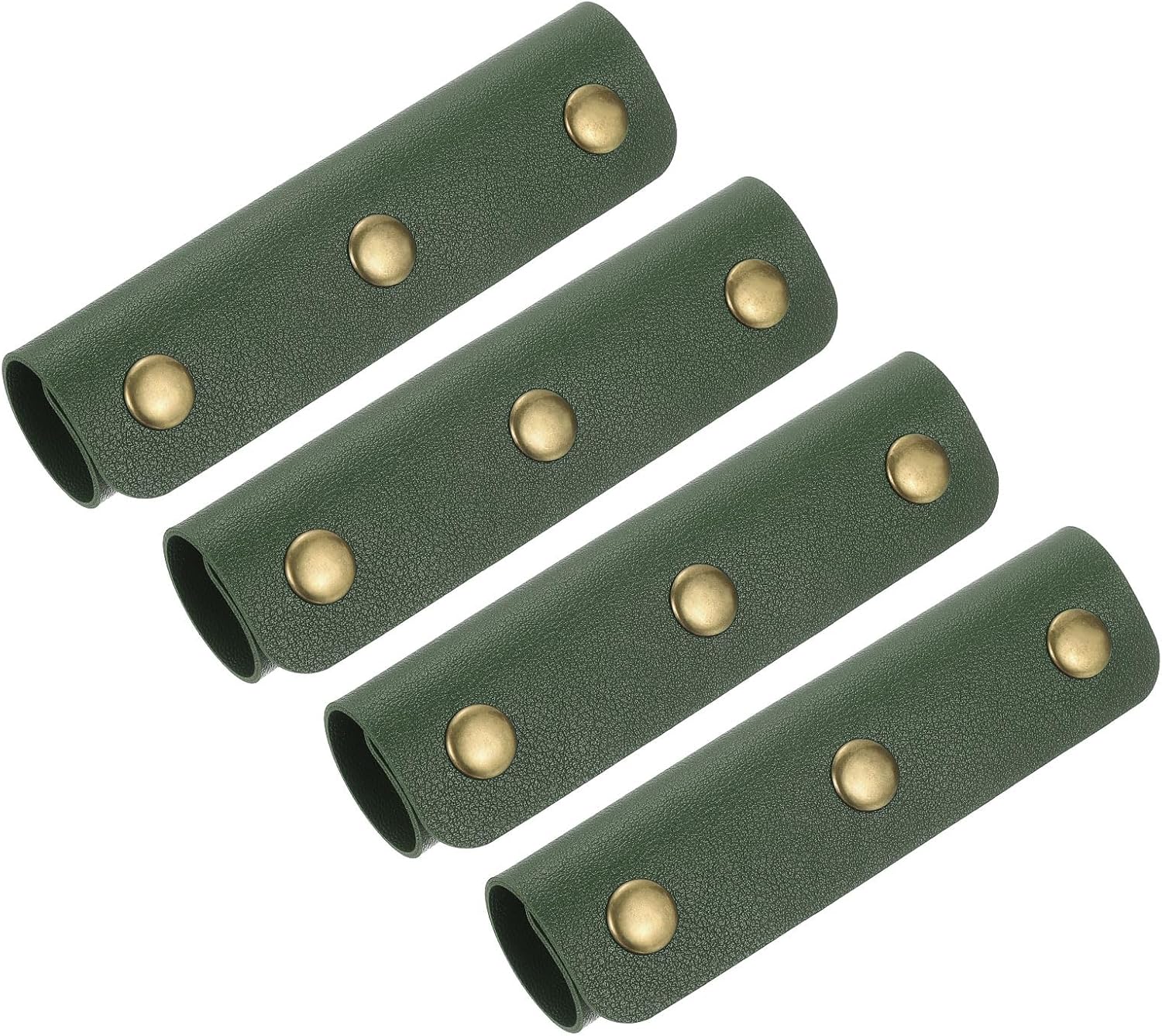 4Pcs Handbag Handle Cover, PU Leather Luggage Handle Wraps, Luggage Grip Protector for Purse Tote Bag Suitcase, Dark Green - Image 1