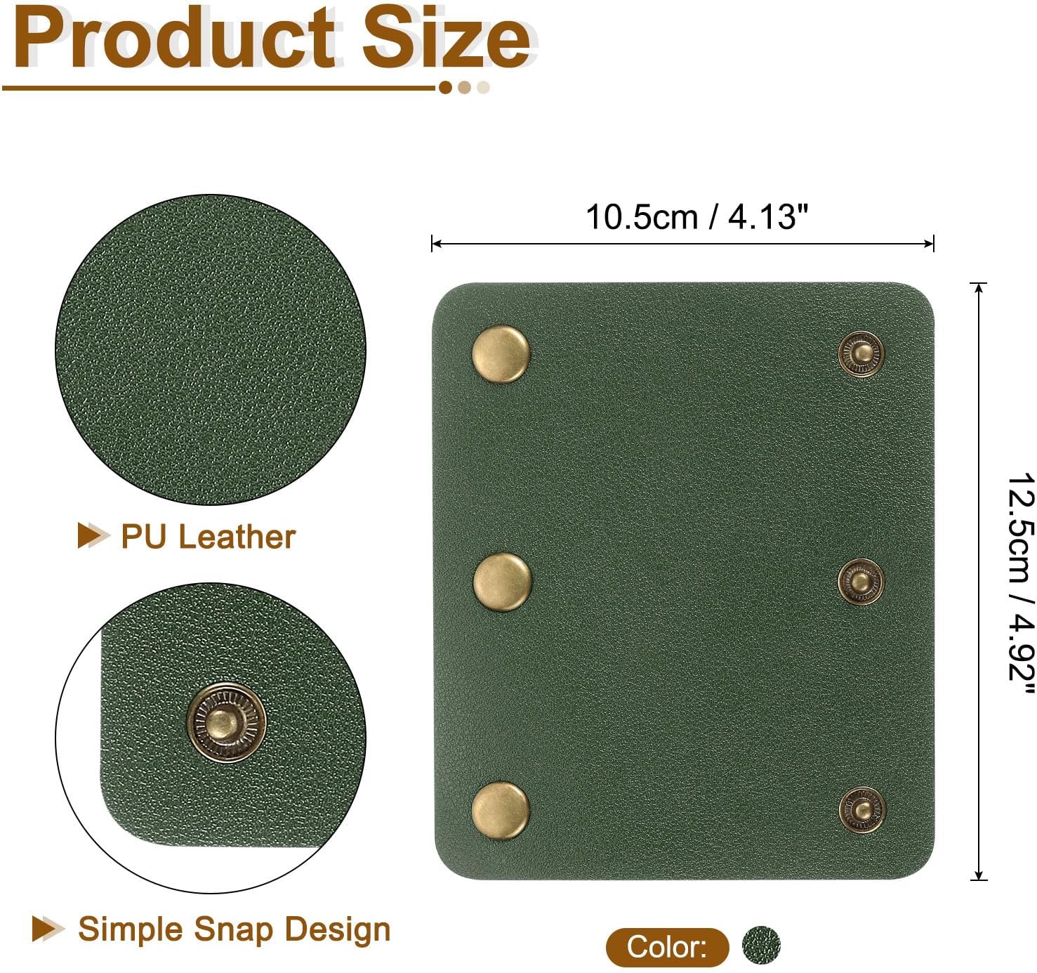 4Pcs Handbag Handle Cover, PU Leather Luggage Handle Wraps, Luggage Grip Protector for Purse Tote Bag Suitcase, Dark Green - Image 2