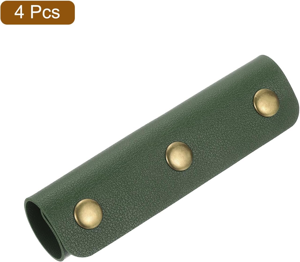 4Pcs Handbag Handle Cover, PU Leather Luggage Handle Wraps, Luggage Grip Protector for Purse Tote Bag Suitcase, Dark Green - Image 3