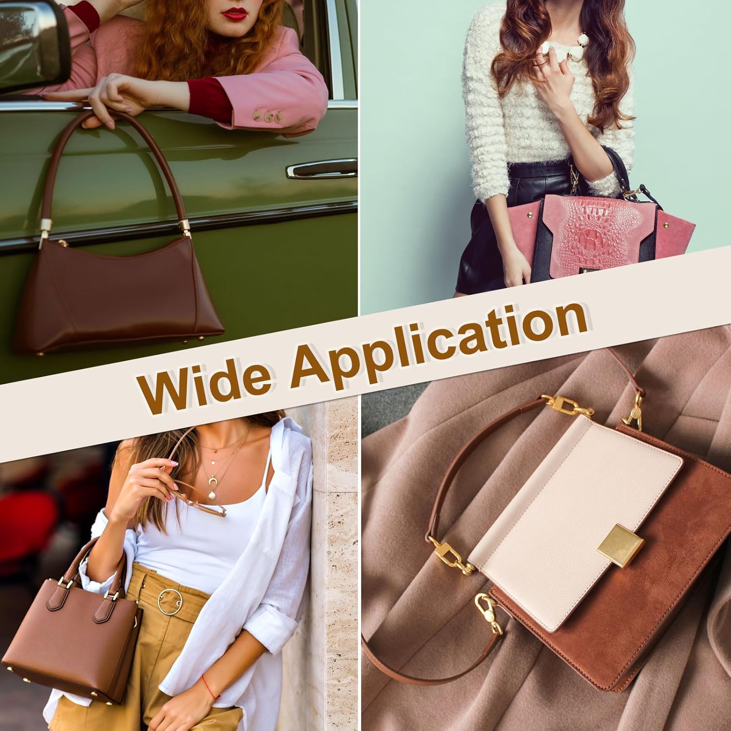 4Pcs Handbag Handle Cover, PU Leather Luggage Handle Wraps, Luggage Grip Protector for Purse Tote Bag Suitcase, Dark Green - Image 7