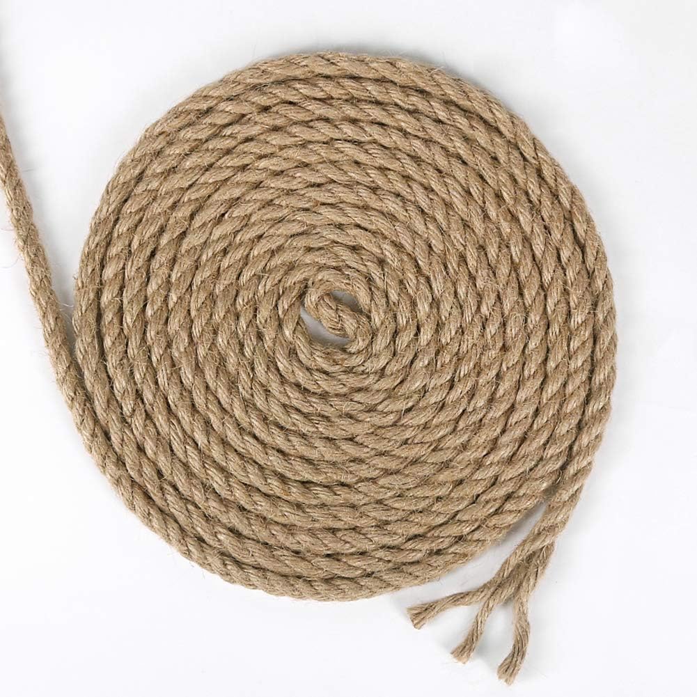 8mm Jute Rope, 50 Feet Heavy Duty and Thick Twine Rope for Crafts, Gardening, Cat Scratching Post, Home Decor - Image 4