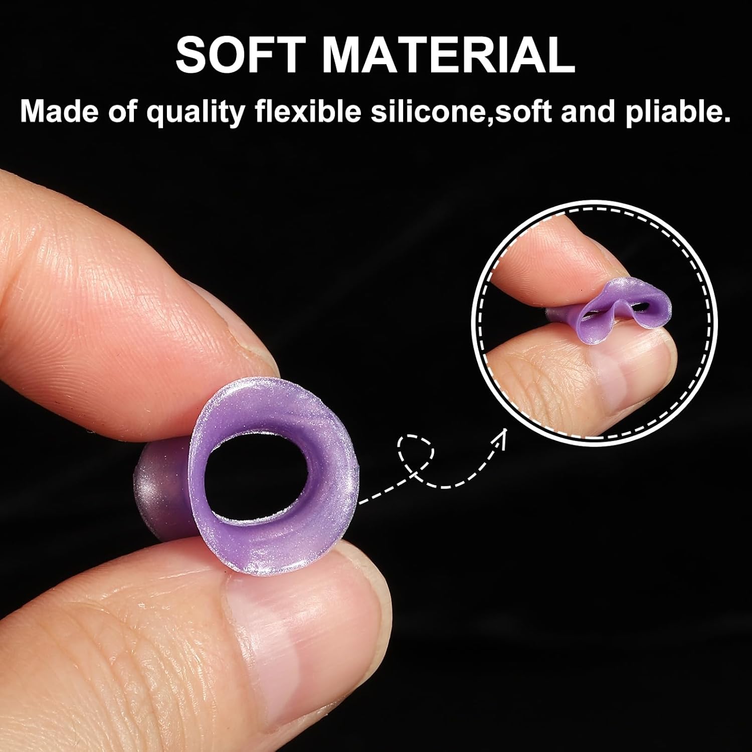 Silicone Ear Gauge, Flexible Ear Tunnels Plugs Double Flared Earring Stretchers Expander for Women Men - Image 3