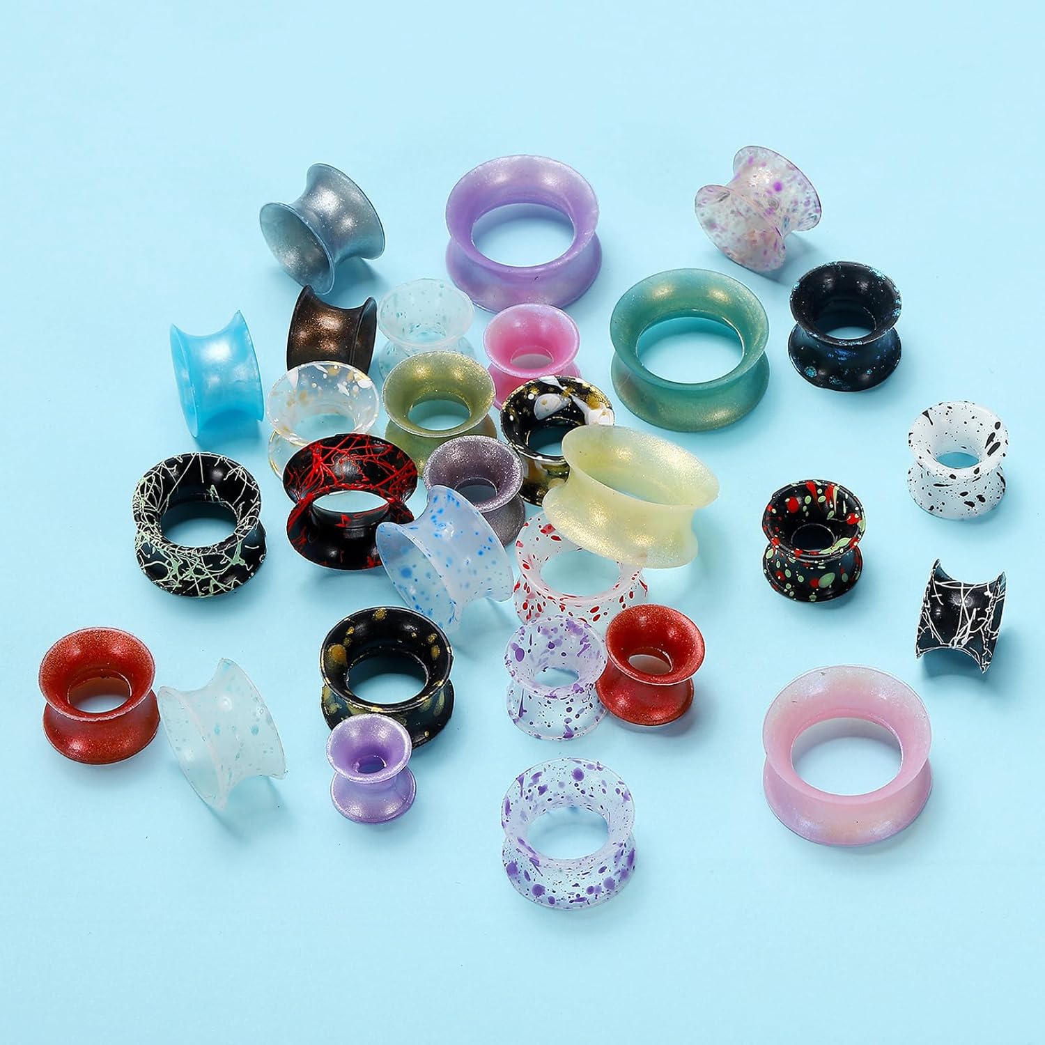 Silicone Ear Gauge, Flexible Ear Tunnels Plugs Double Flared Earring Stretchers Expander for Women Men - Image 4