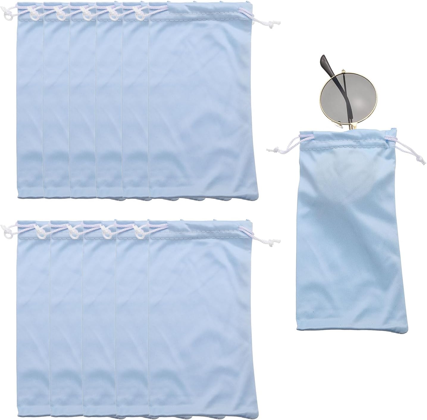 Microfiber Eyeglass Cases Glasses, Sunglasses Storage Bag with Drawstring, Soft Glasses Pouch Travel for Women Men - Image 1