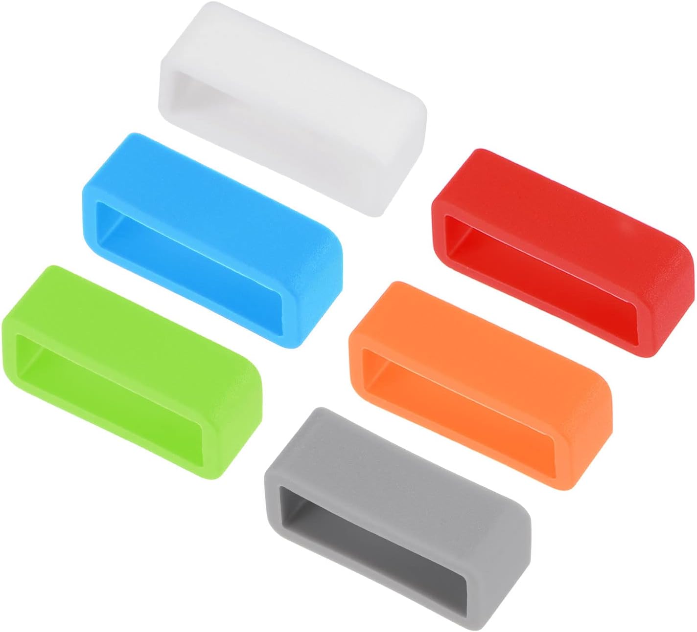 Watch Band Strap Loops, 18mm Width Rubber Fastener Rings Silicone Watch Holder Retainers for Watch Band Mix Color 6 Pcs - Image 1