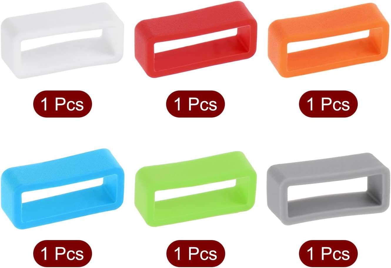 Watch Band Strap Loops, 18mm Width Rubber Fastener Rings Silicone Watch Holder Retainers for Watch Band Mix Color 6 Pcs - Image 3