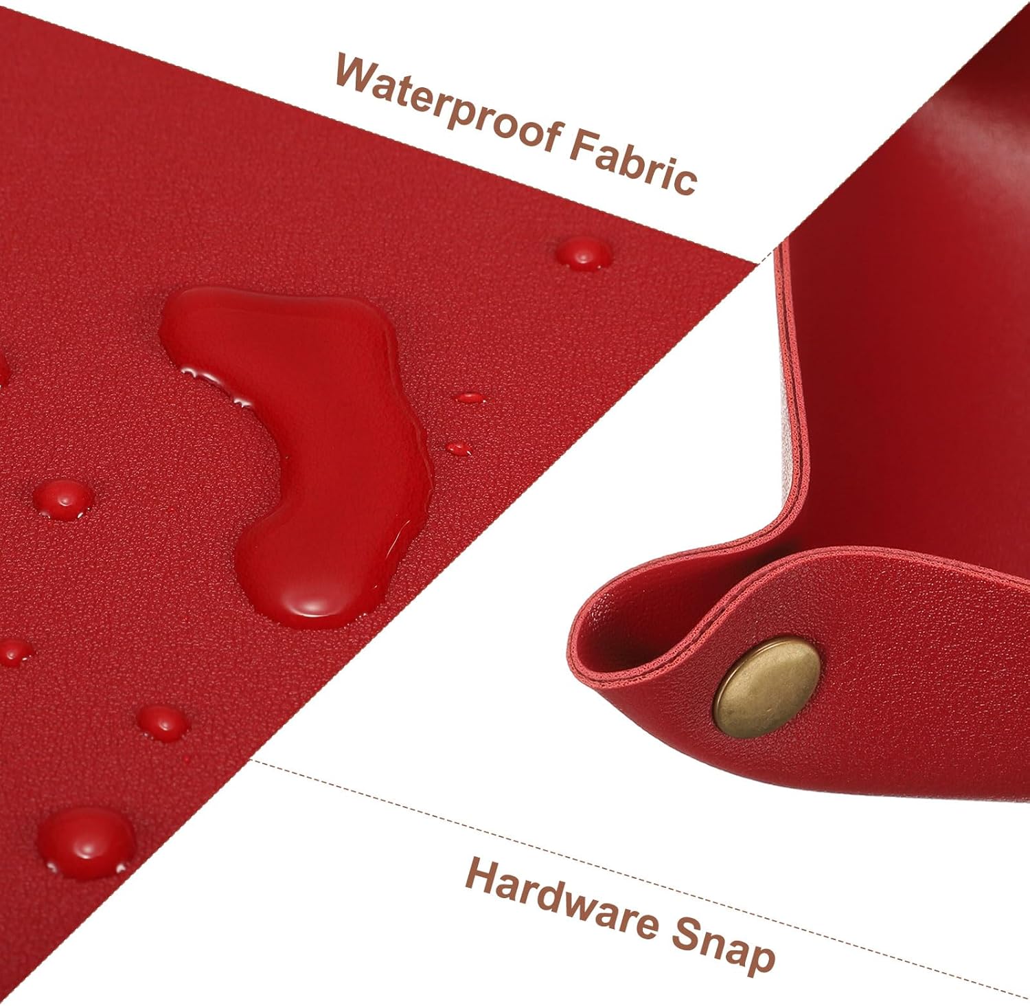 3 Pack PU Leather Tray, Jewelry Tray for Women and Men, Glossy Leather Desk Organizer Portable Catchall Tray for Jewelry Key Coin Watch Wallet, Red - Image 3