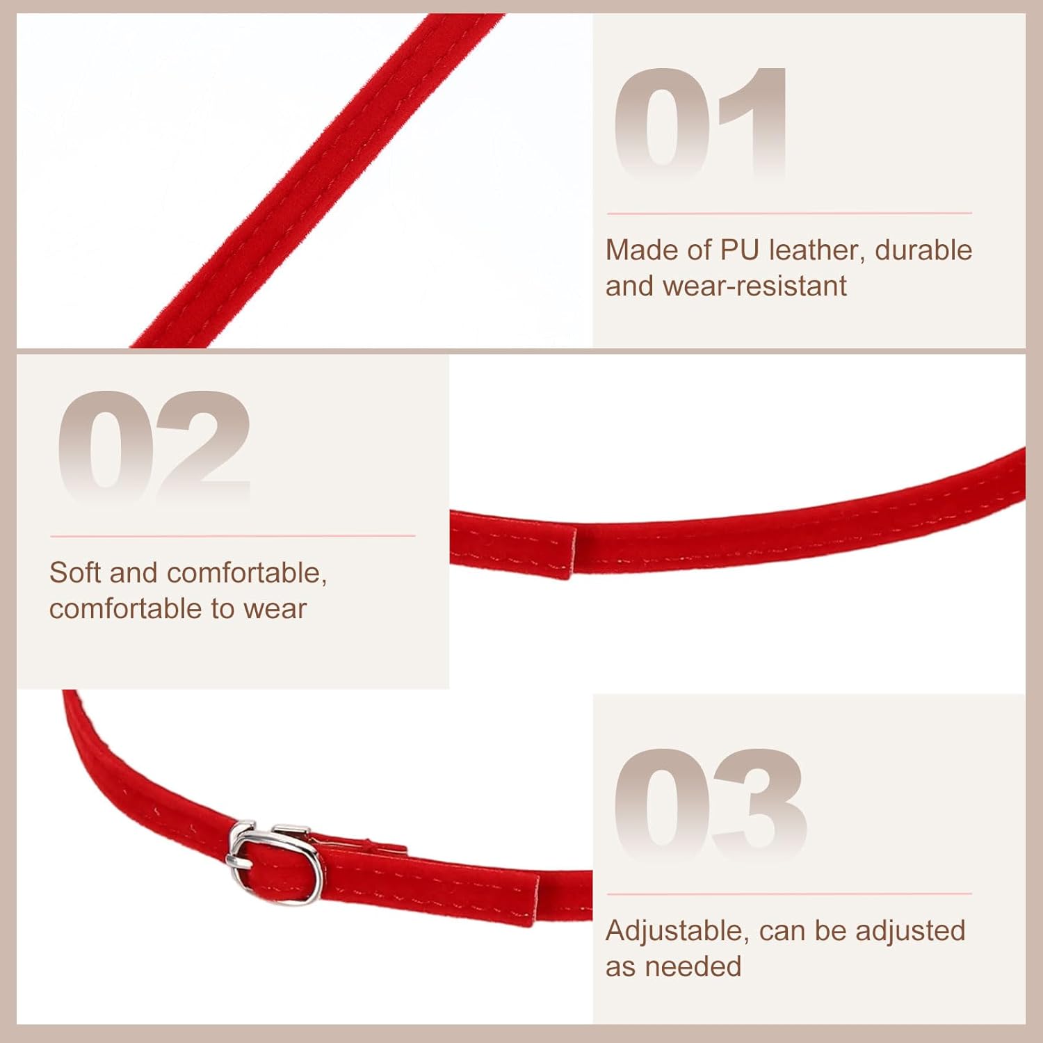 Replacement Ankle Strap for Heel Detachable Shoe Straps PU Leather Shoe Band - Image 3
