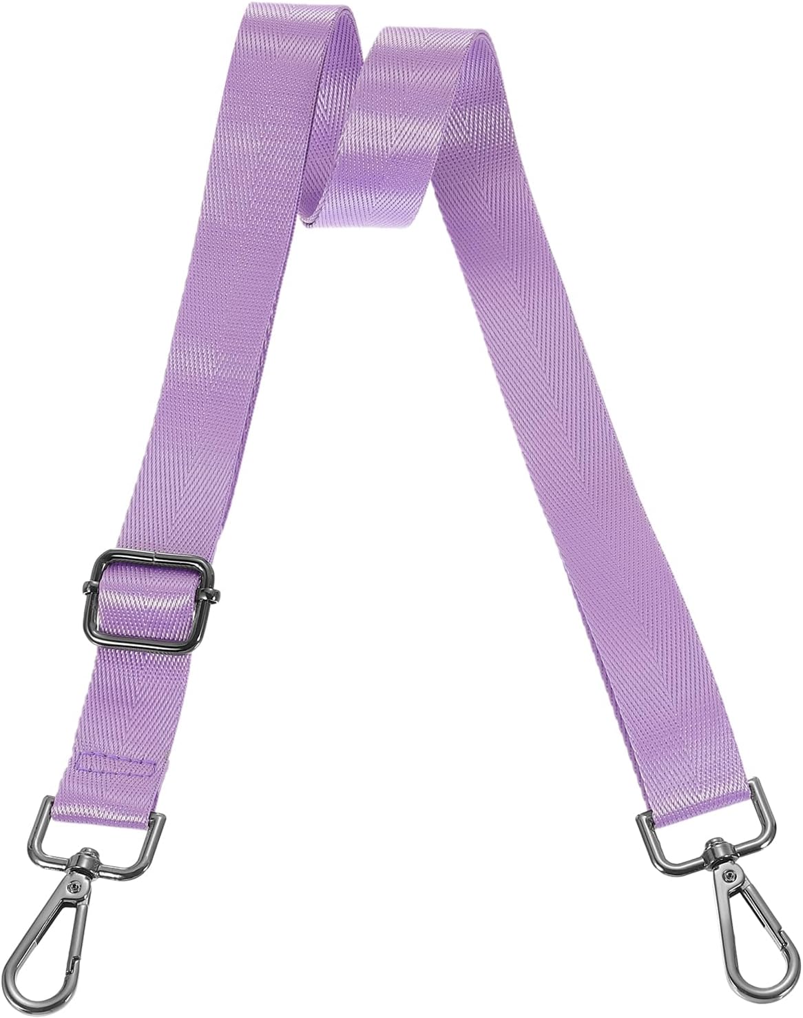 Wide Shoulder Strap, 2.5cm Adjustable Purse Strap Replacement Crossbody Strap for Shoulder Bag Handbag, Light Purple, Black Pull Core Buckle - Image 1