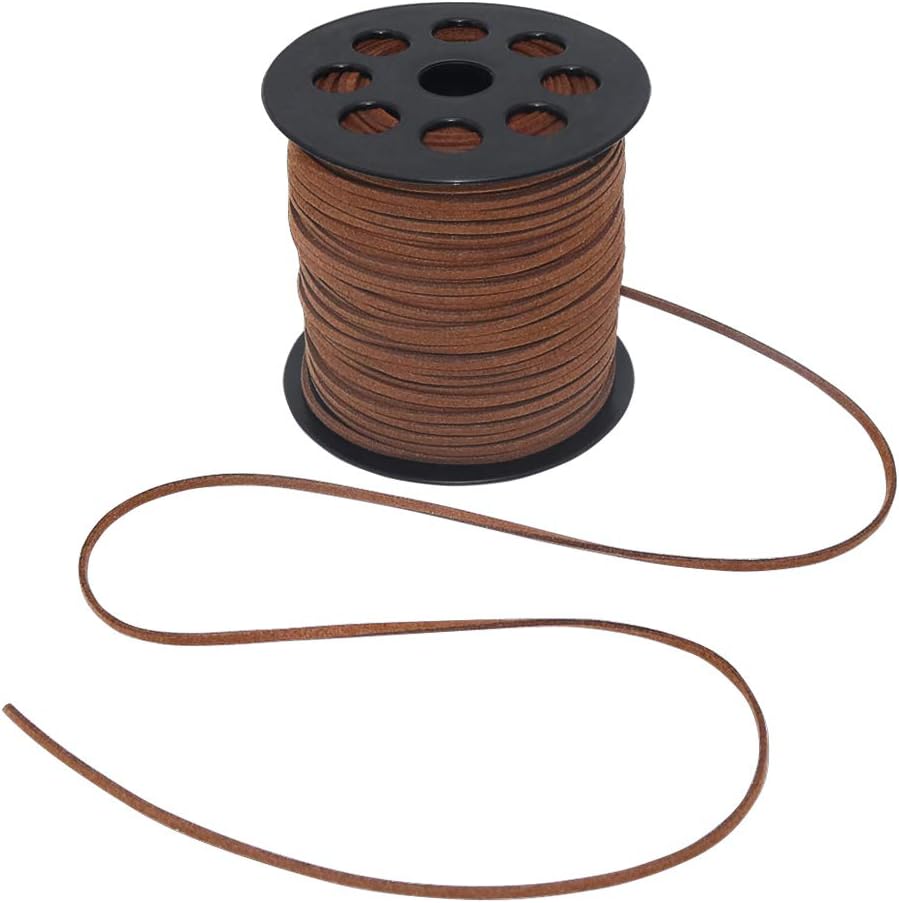 Leather String, 100 Yards 2.6mm Flat Suede Cord, Faux Leather Cord for Jewelry Making, Necklaces, Bracelets, Dream Catchers and DIY Crafts (Brown) - Image 8