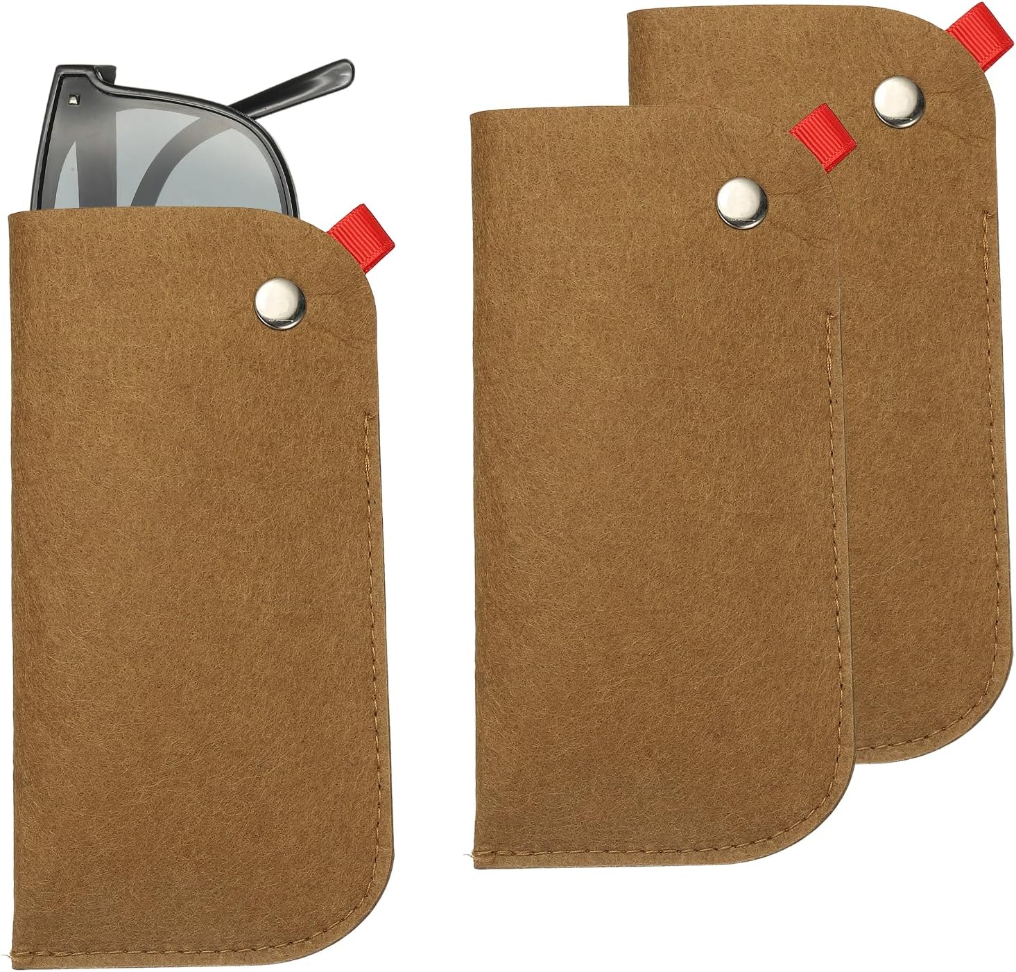 Portable Felt Glasses Case, Soft Slip-in Pouch Case, Ear Hanging Eyeglasses Bag Sunglasses Storage Pouch - Image 1