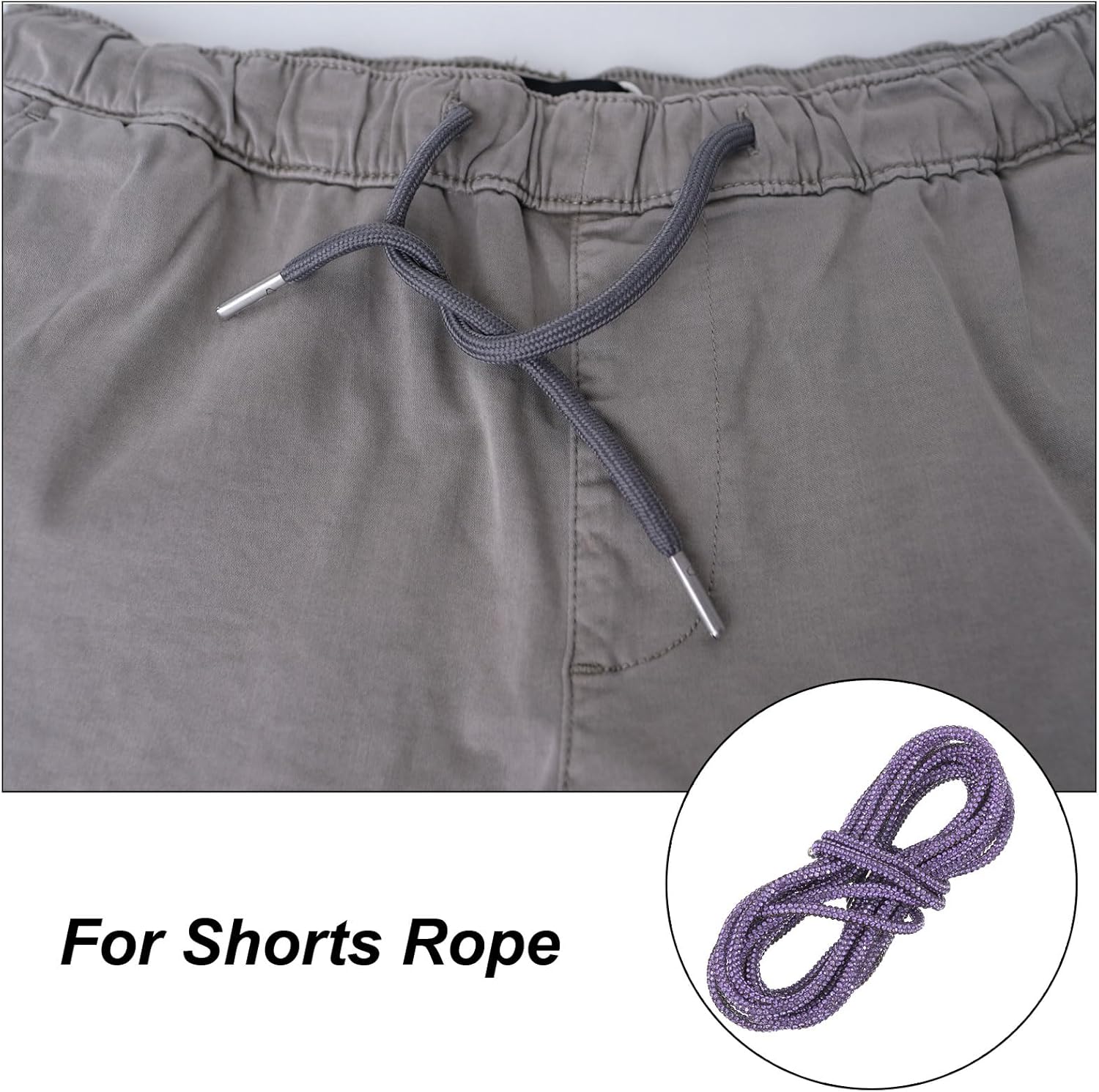 Rhinestone Shoe Lace Bling Glittered Ropes Drawstring Cords Replacement for Sweatpants Hoodie - Image 5