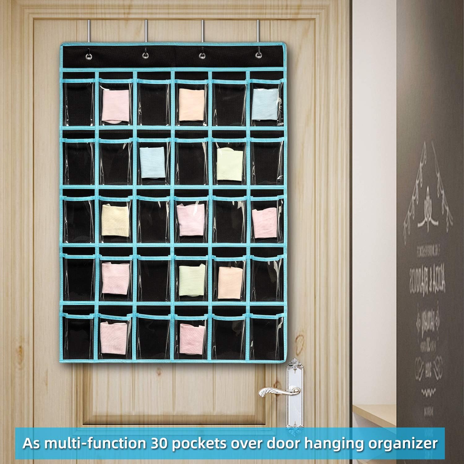 Classroom Pocket Chart Organizer,Cell Phones Calculator Holder for Classroom Storage, Hanging Wall Door Calculator Phone Caddy for Classroom. (30 Pockets-Black) - Image 7