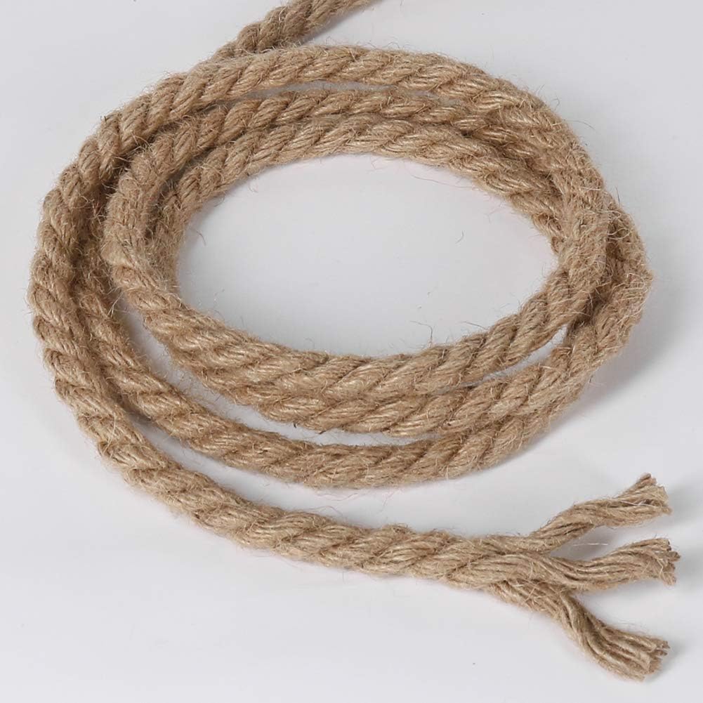 10mm Jute Rope, 50 Feet 3/8 inch Heavy Duty and Thick Twine Decorative Rope for Crafting, Cat Scratch Post, Gardening, Farmhouse Decor, Home Decor - Image 3