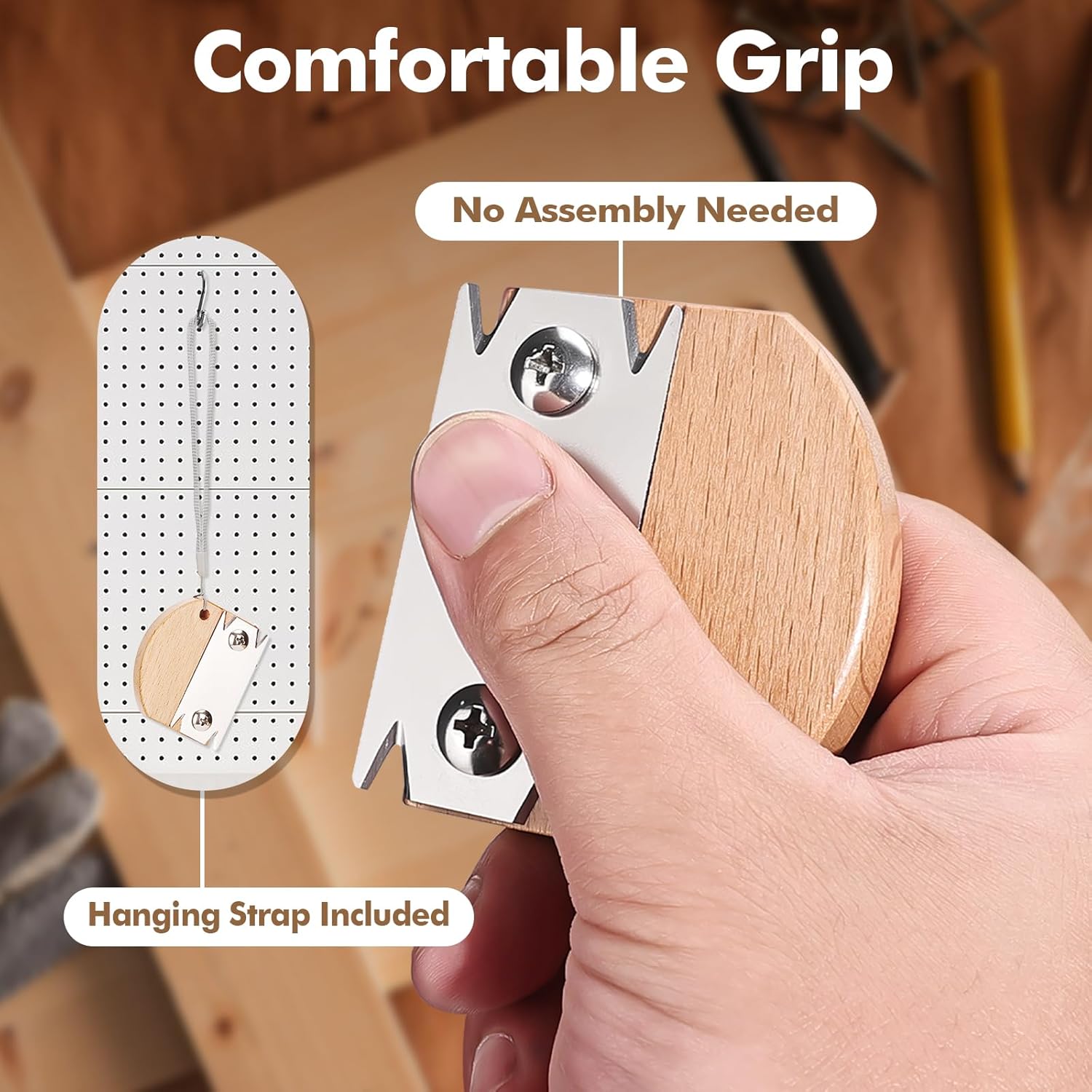 Edge Banding Trimmer, Upgraded Veneer Edge Trimmer with Wooden Handle and 3 Replacement Blades, Edge Band Cutter Tool for Woodworking, Veneer, PVC, Laminate, Plywood, Melamine - Image 4
