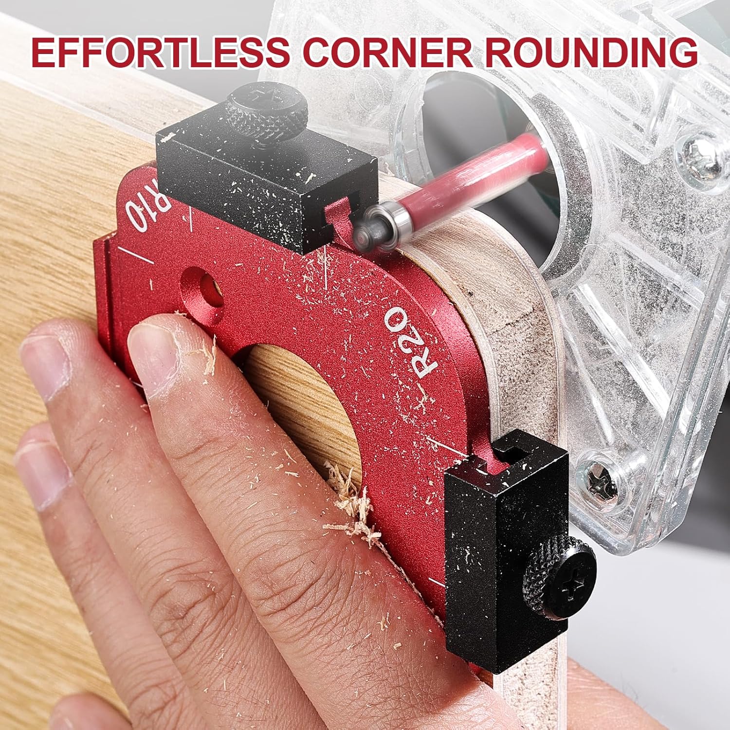 2 Pack Router Corner Radius Template, Premium Aluminum Alloy Router Corner Rounding Jig for Woodworking, 8-in-1 Arc Cutting Guide Set (R10-R50), Fits Trim, Handheld, and Table Routers - Image 5