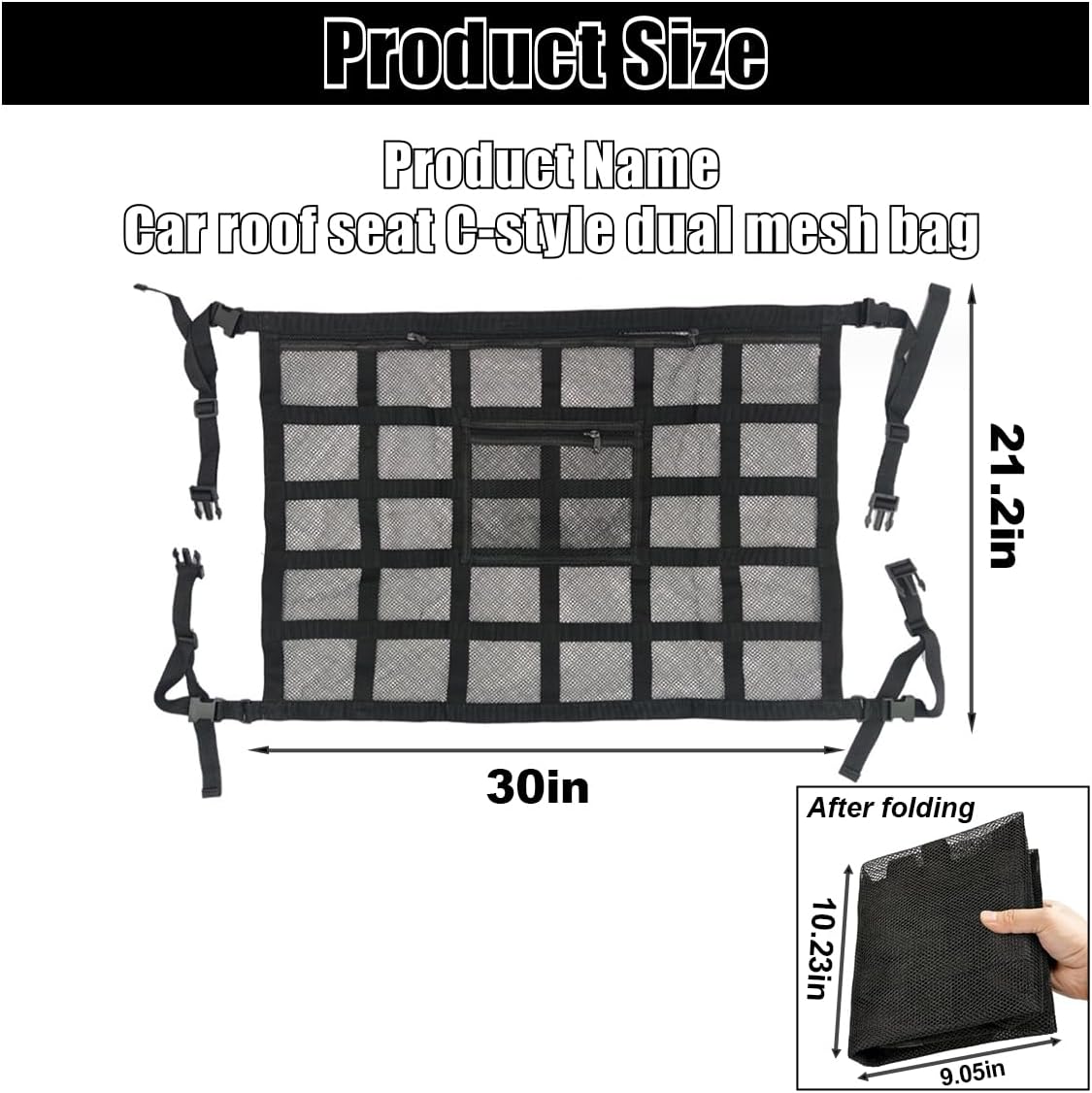 Car Ceiling Cargo Net Pocket, 30