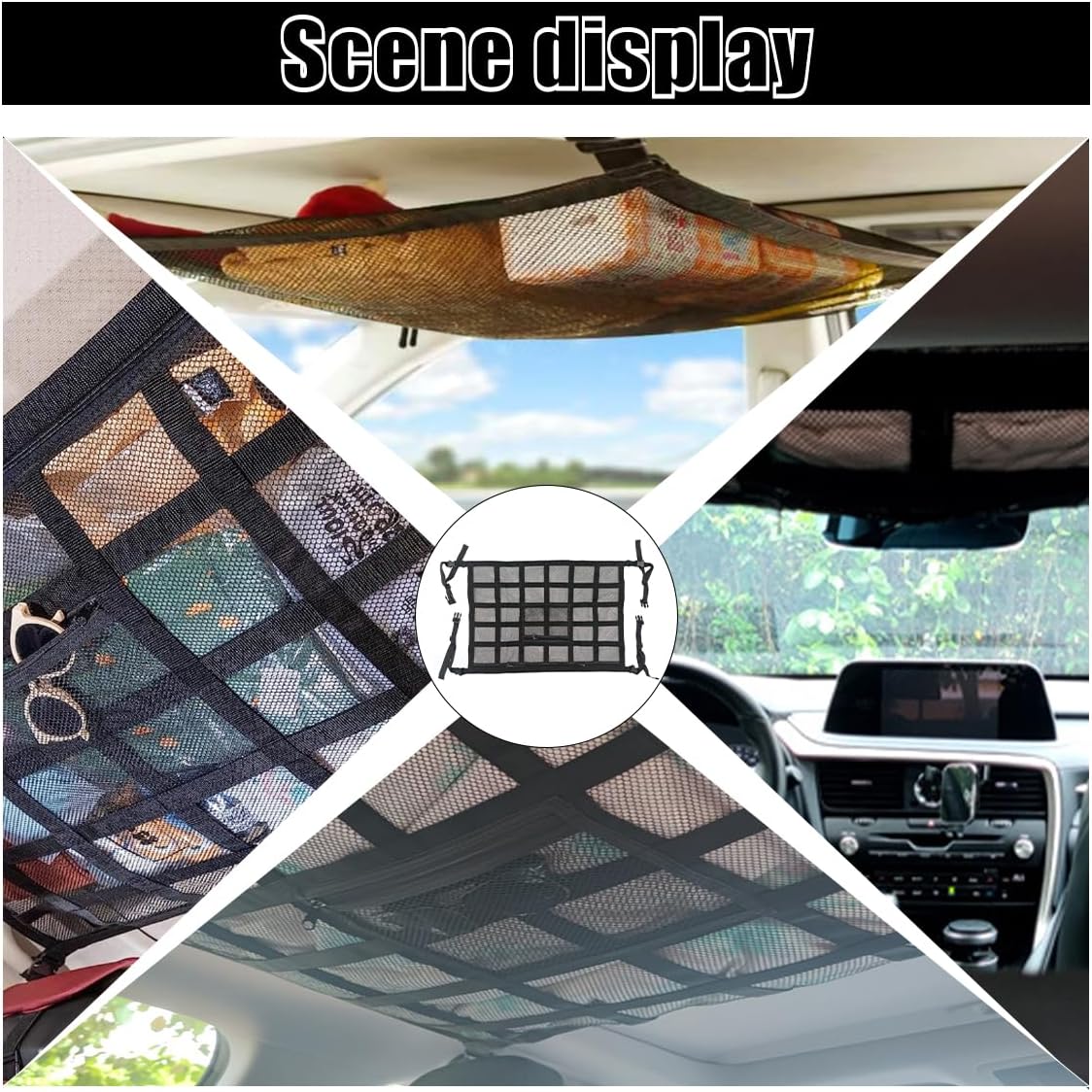 Car Ceiling Cargo Net Pocket, 30
