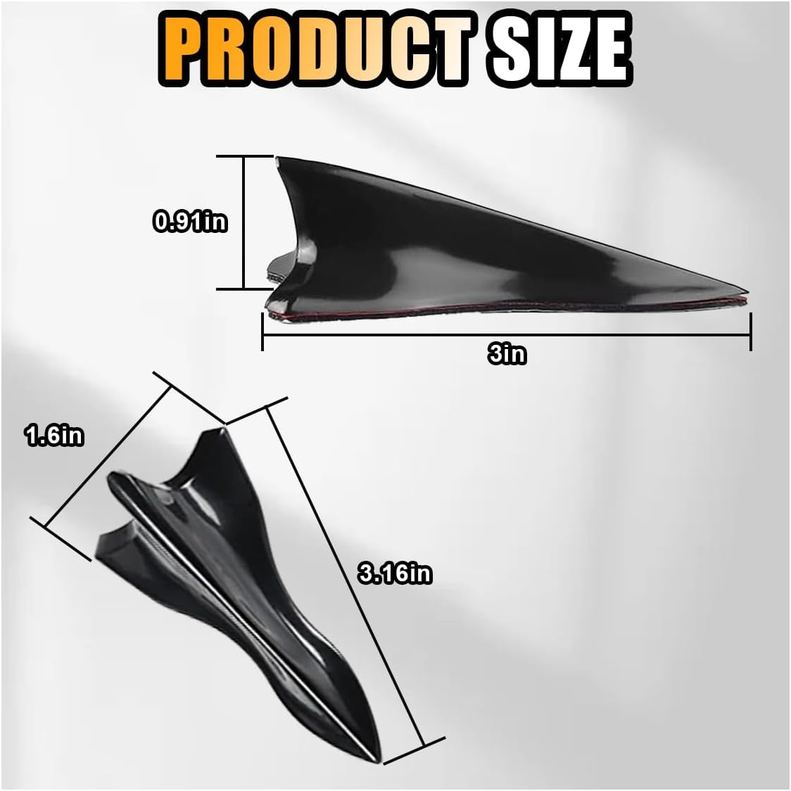 10PCS Car Diffuser Shark Fin Kit, Auto Air Vortex Generator Decoration Self-Adhesive Compatible with Spoiler Roof Wing Pointed, Bumper Exterior Accessories for SUV, Car (Black) - Image 2