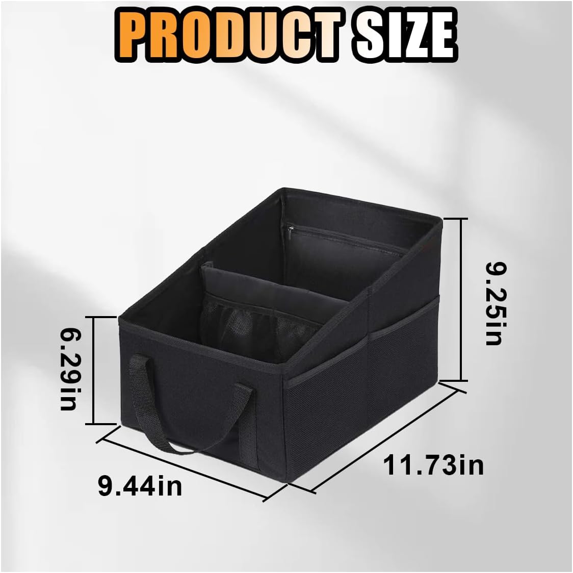 Car Seat Organizer, Foldable Car Storage Organizer with 4 Cup Holders, Rear & Front Seat Storage Bags, Black - Image 2