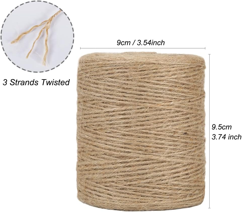 Natural Jute Twine, 984 Feet 2mm Garden Twine, Brown Jute String for Arts and Crafts, Gardening, Gift Wrapping, Bundling, Recycling - Image 4