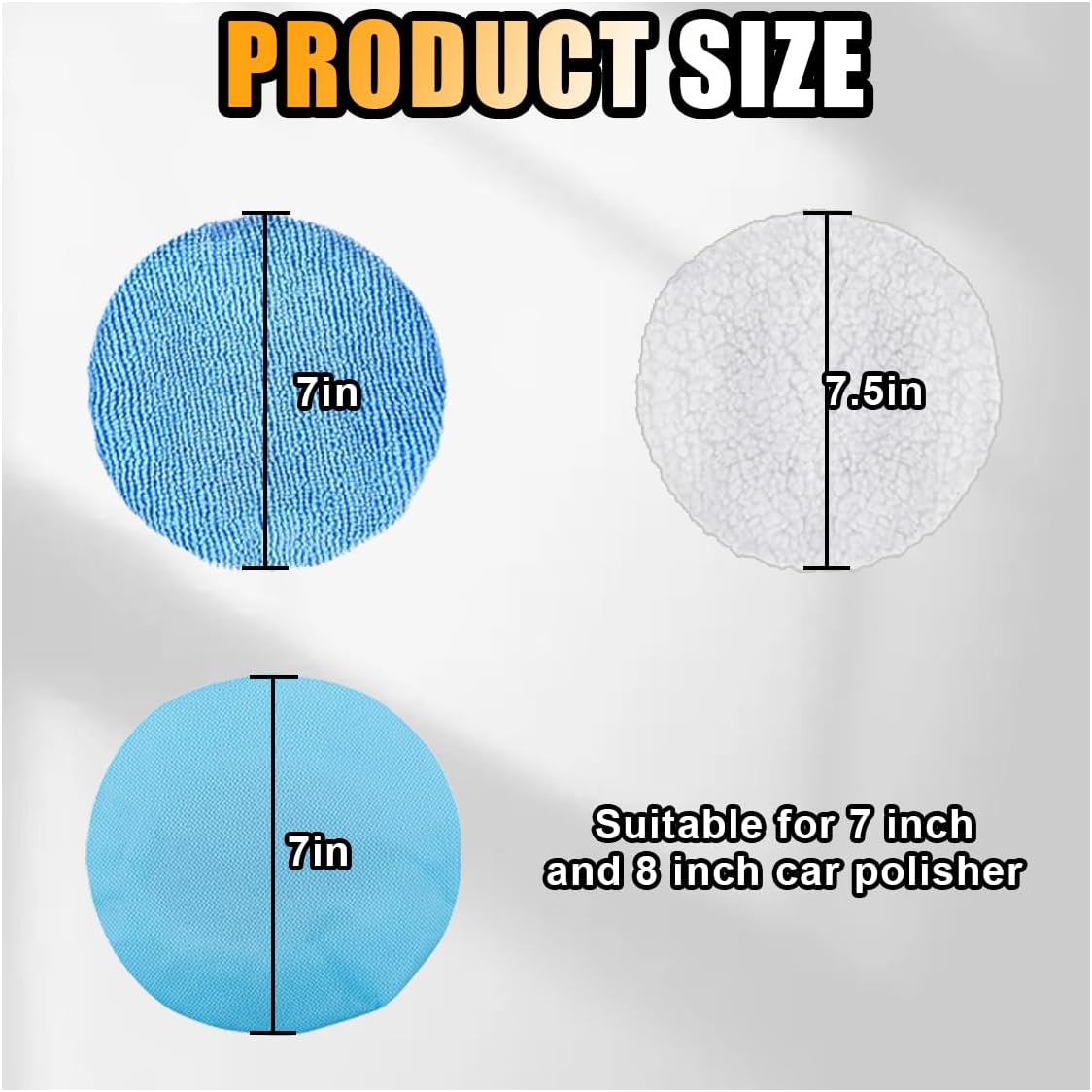 20PCS Car Polisher Pad Bonnets, 7 to 8 Inch Car Orbital Buffer Polisher Pad Bonnet, 12*Microfiber Bonnets, 4*Non-Woven Buffing Bonnet + 2*Woollen - Image 2