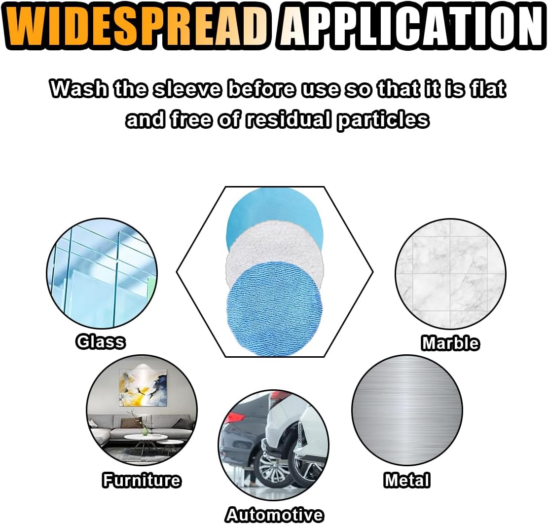 20PCS Car Polisher Pad Bonnets, 7 to 8 Inch Car Orbital Buffer Polisher Pad Bonnet, 12*Microfiber Bonnets, 4*Non-Woven Buffing Bonnet + 2*Woollen - Image 6