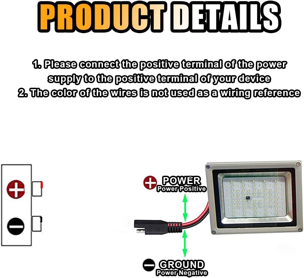 5PCS 10 Gauge 2 Pin Quick Disconnect Polarized Wire Harness, 12 Inch SAE Connector Bullet Lead Cable, Automotive Heavy Duty Extension Cable for Car Motorcycle Boat Tractor (10 AWG) - Image 5