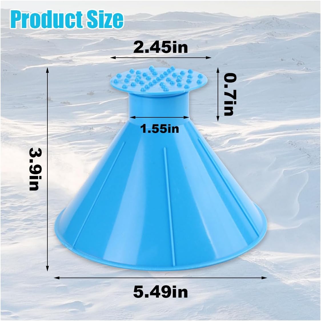 4PCS Magical Ice Scrapers for Car Windshield, Cone-Shaped Car Snow Remover with Funnel, Round Snow Scraper Car Snow Removal Shovel Tool, Frost Wipe Scraper Car Window Cleaner for Ice & Snow - Image 2