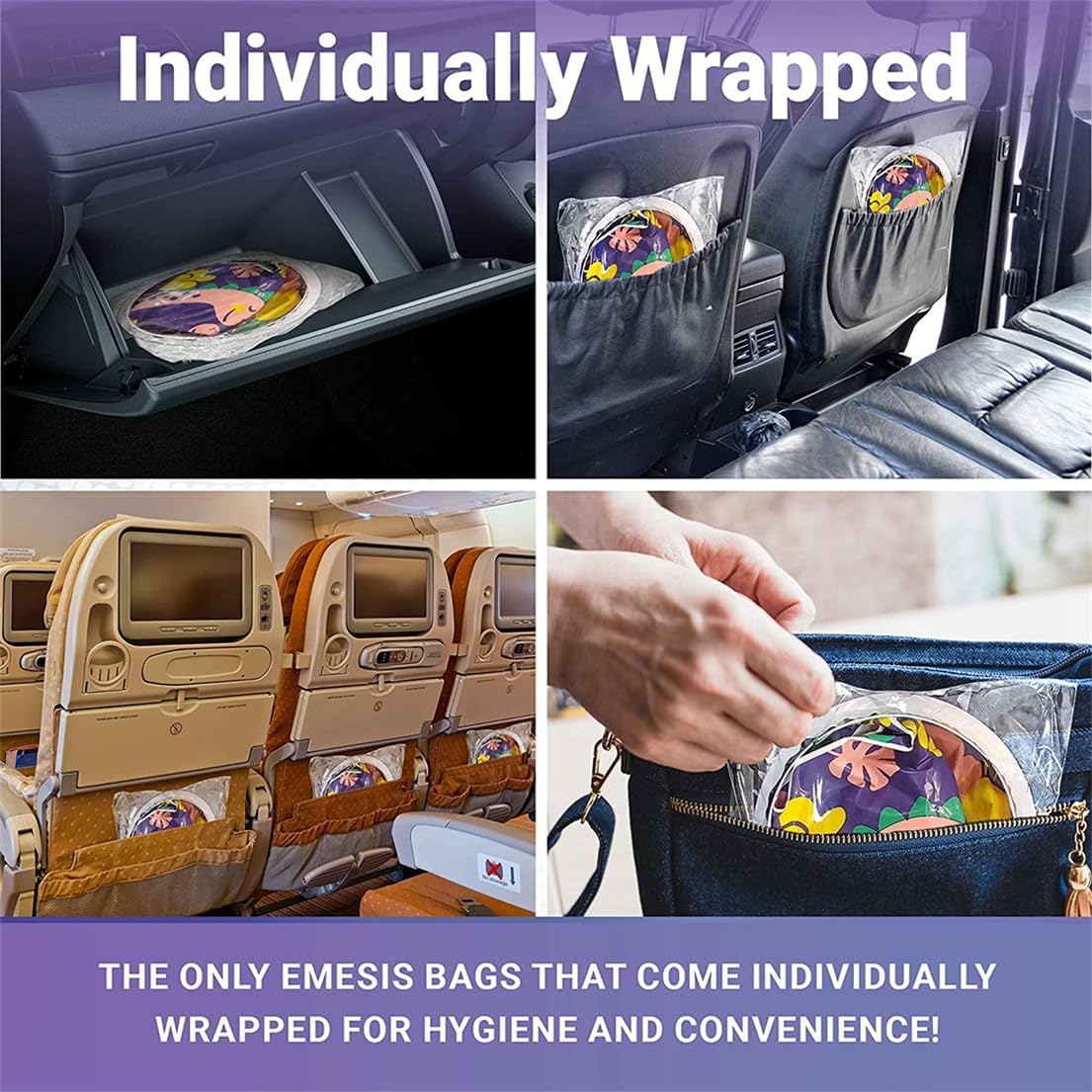 Vomit Bags, Disposable Emesis Bag 16 Pack Portable Barf Bags 1000ML Vomiting Sick Bag for Airsickness Travel Car Motion Sickness and Morning Sickness - Image 5