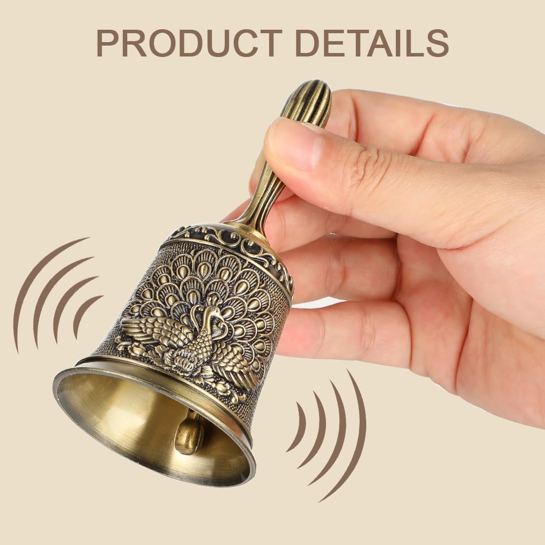 Hand Bell Ringing Bells Loud Service Call Bells Handbells for Seniors Bedside Wedding Dinner Meditation - Image 5