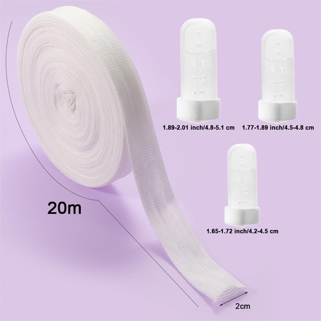 Tubular Stockinette Gauze Finger Tubular Bandage 21.9 Yard Breathable Net Wound Dressing Retainer for Thumb Toe with 3PCS Finger Splint - Image 2