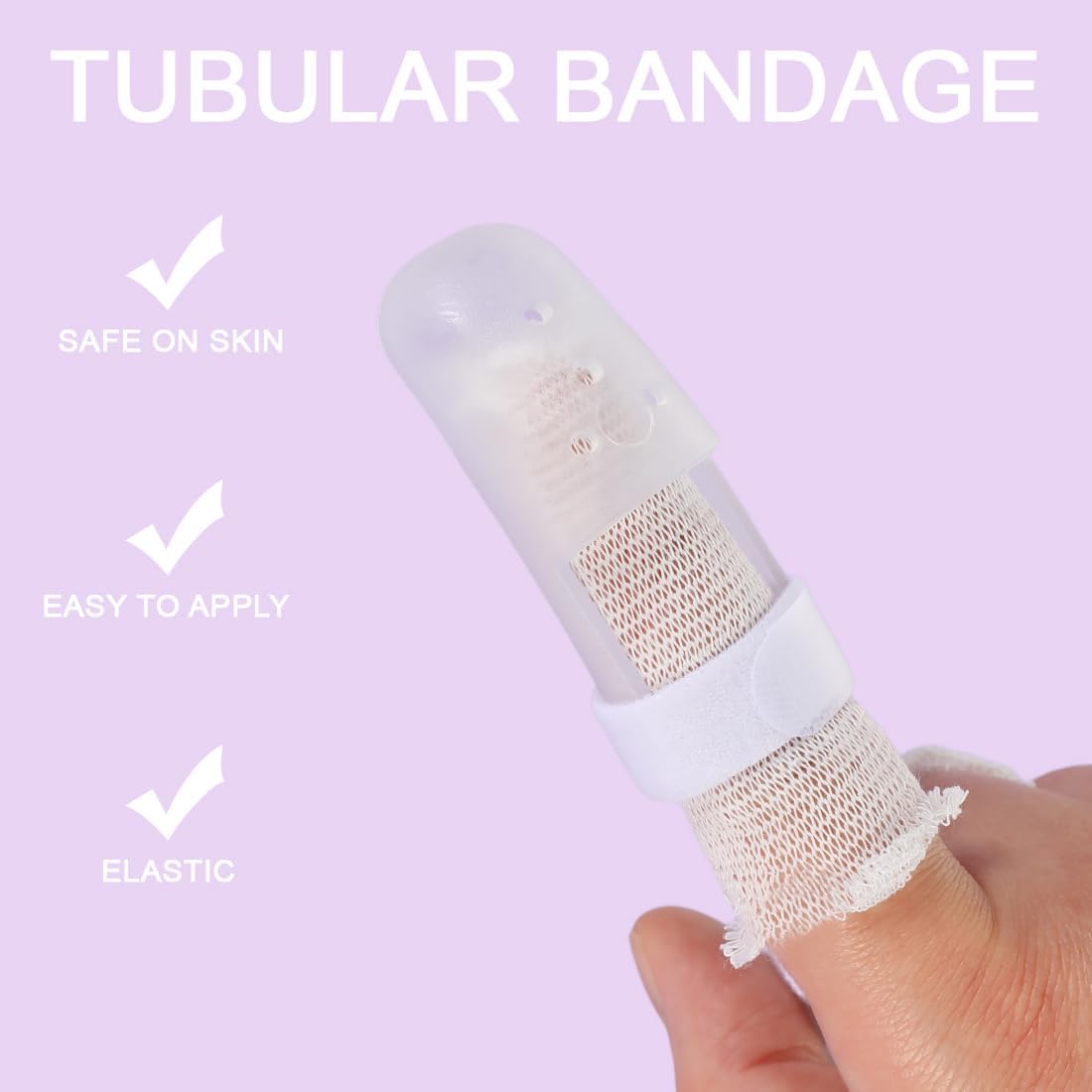 Tubular Stockinette Gauze Finger Tubular Bandage 21.9 Yard Breathable Net Wound Dressing Retainer for Thumb Toe with 3PCS Finger Splint - Image 4