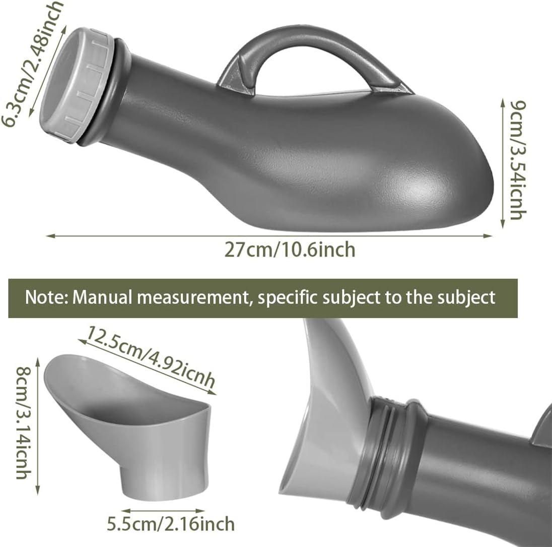 Urinal Bottle Unisex Urinals Portable Urine Bottle with Screw Lid 1000ml Plastic Pee Bottles Emergency Toilet for Women Men - Image 5